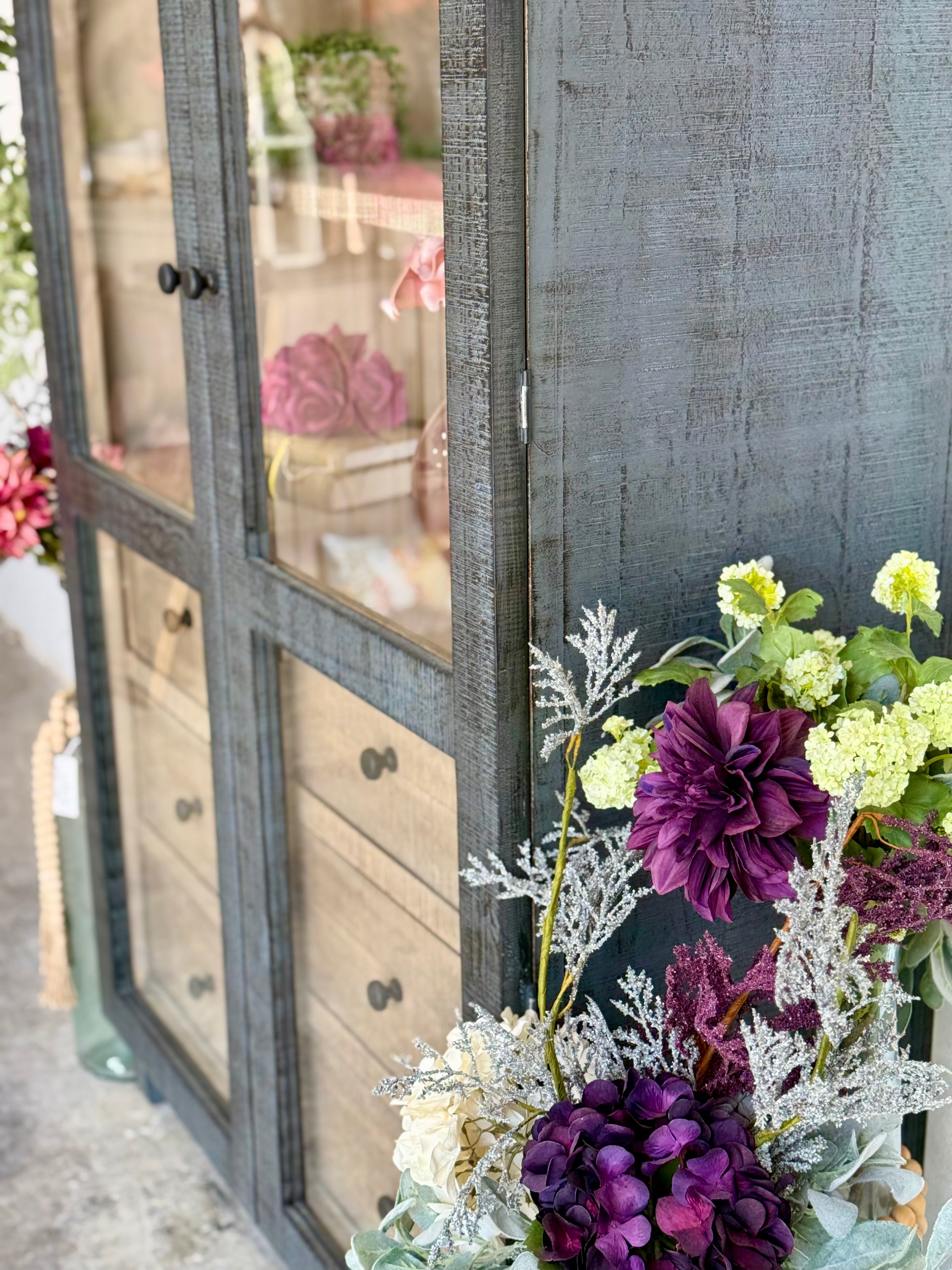 Melody Domed Vitrine- Blue Dusk/Cappuccino