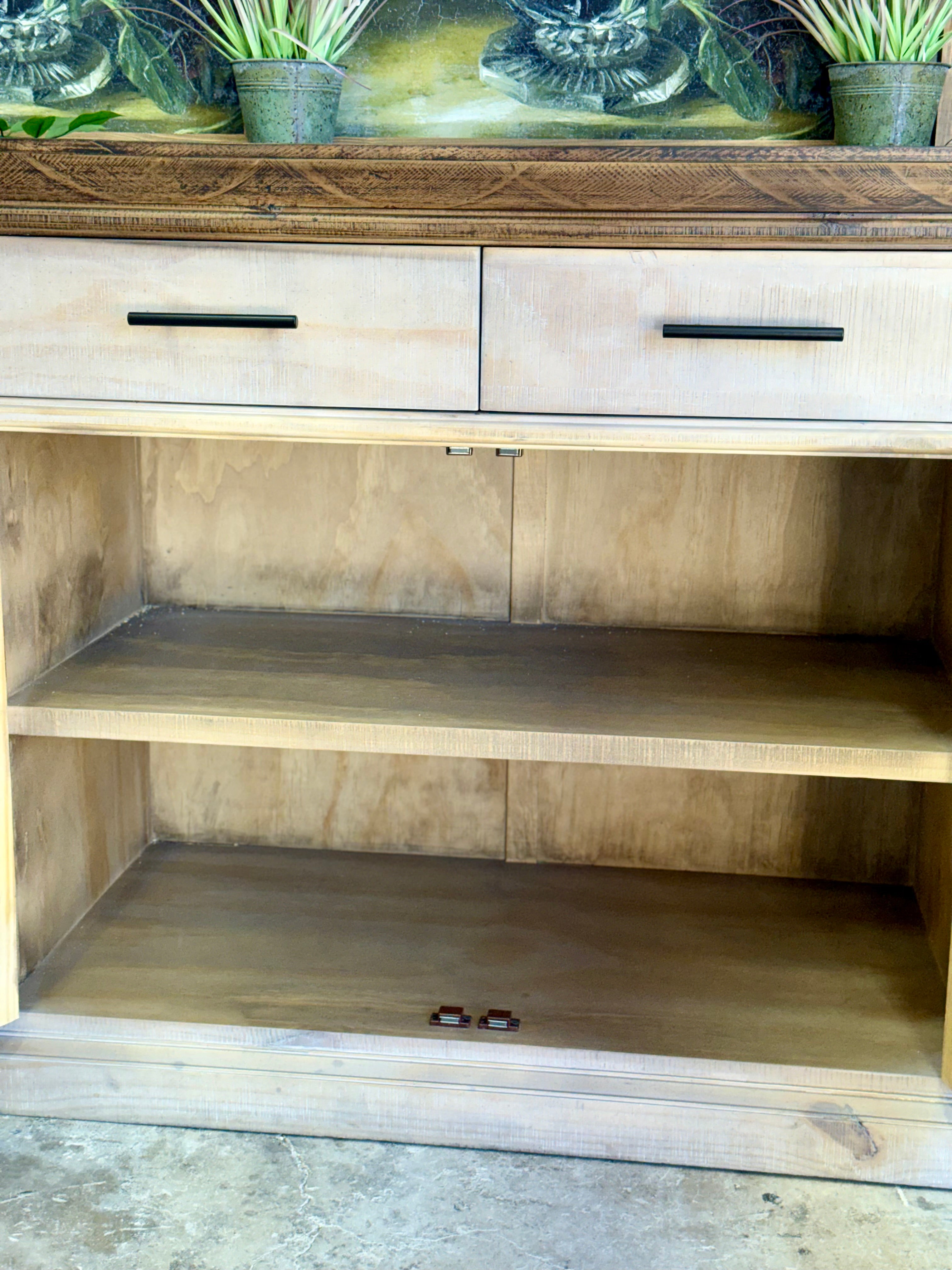 Reese 99" 6 Door Console-Soft Drift/Honeywood™