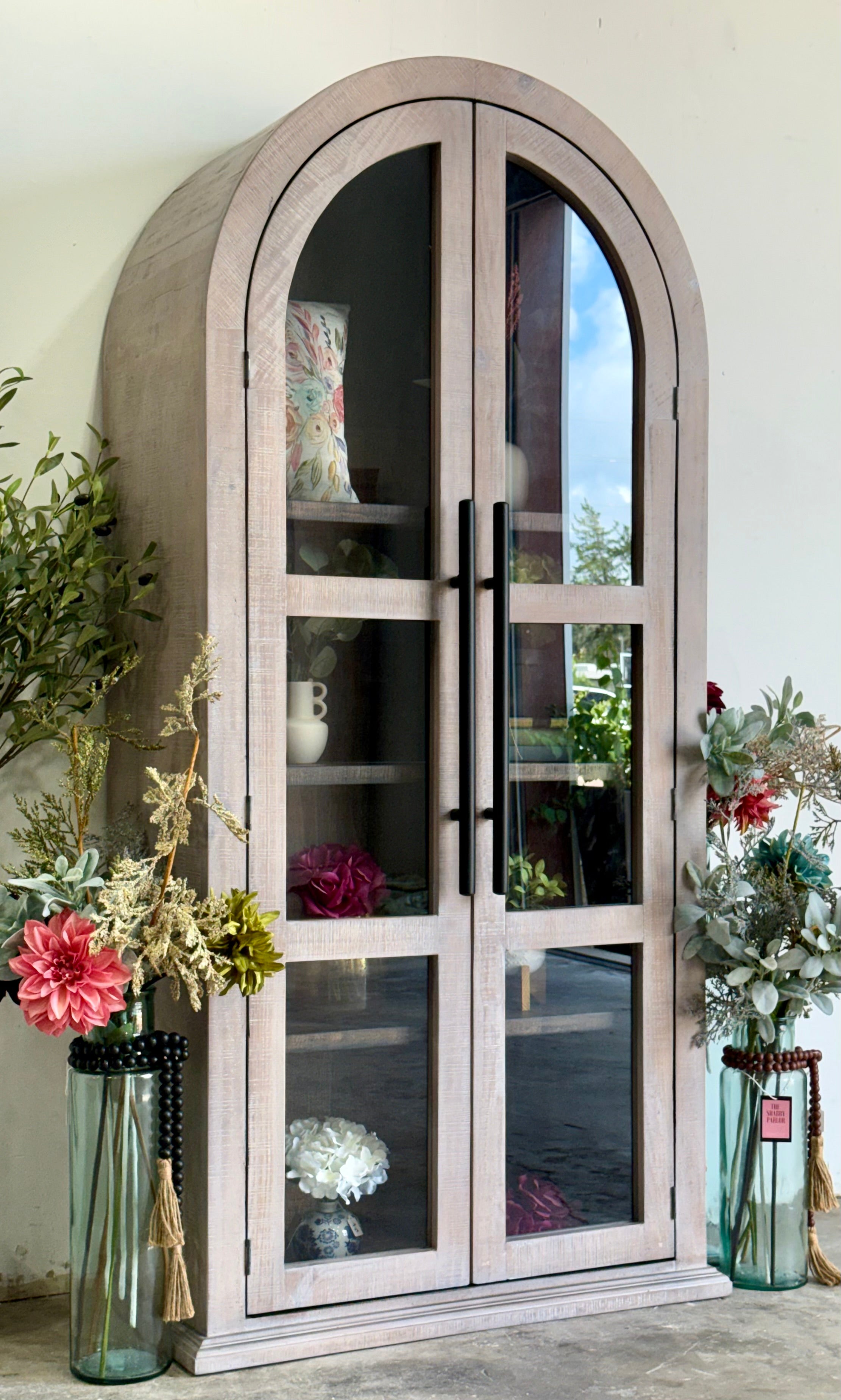 Libby Domed Vitrine- Soft Drift/Honeywood