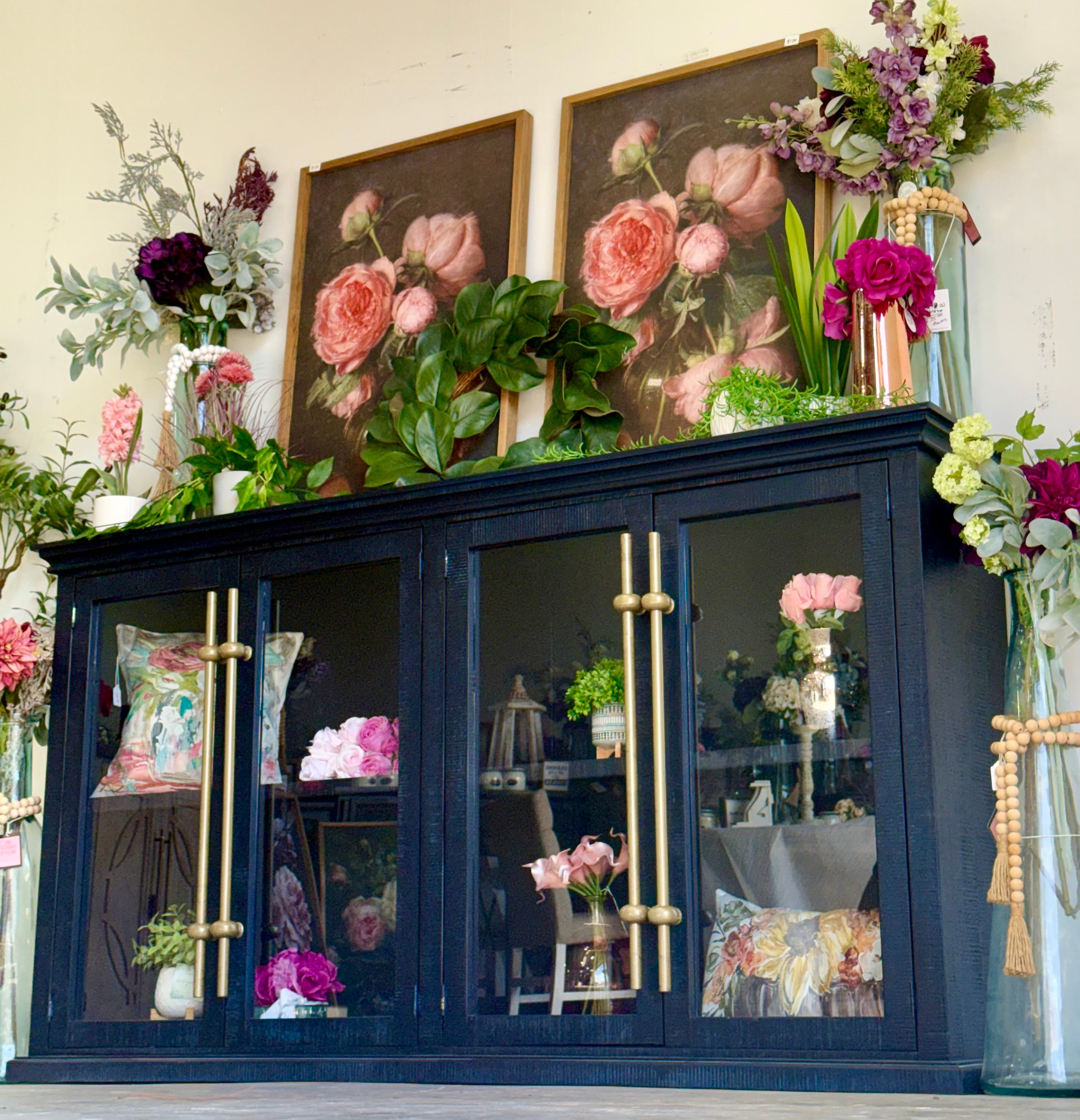 Emerson 4 Door Console-Deep Blue/Gold