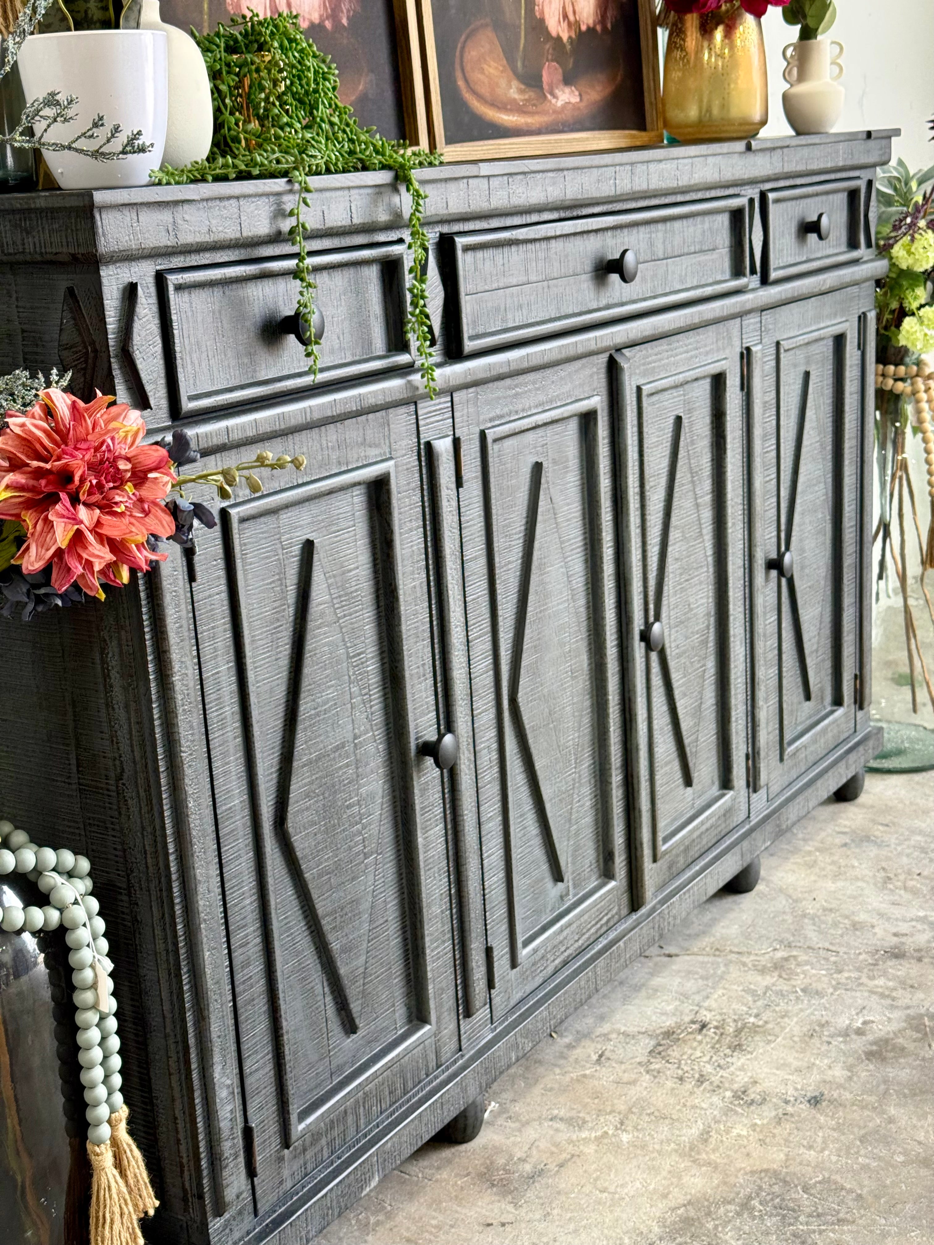 Julia 4 Door Console-Blue Dusk