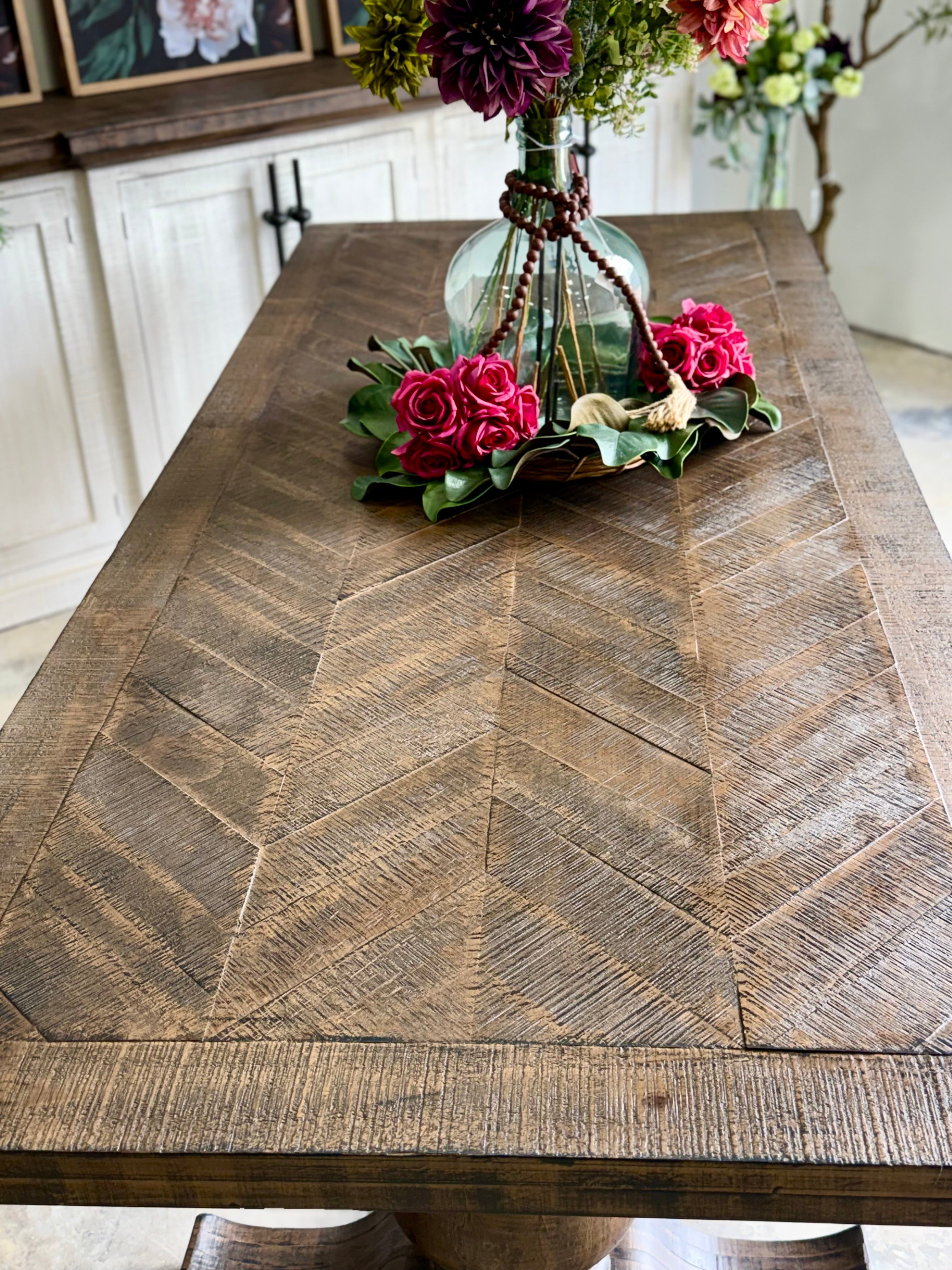 Myla 8 Foot Rounded Pedestal Table Set With 8 Upholstered chairs-Honeywood™