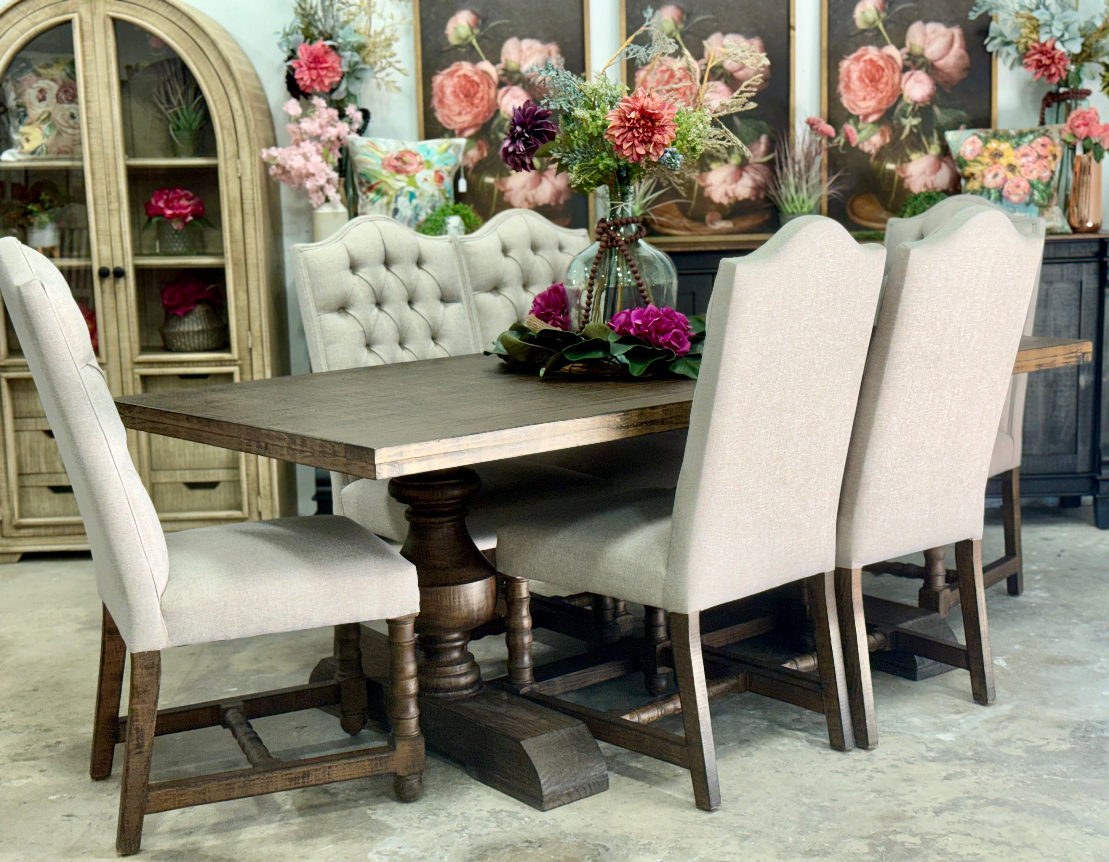 Hannah 7 Foot Dining Table Set With Chairs-Honeywood™