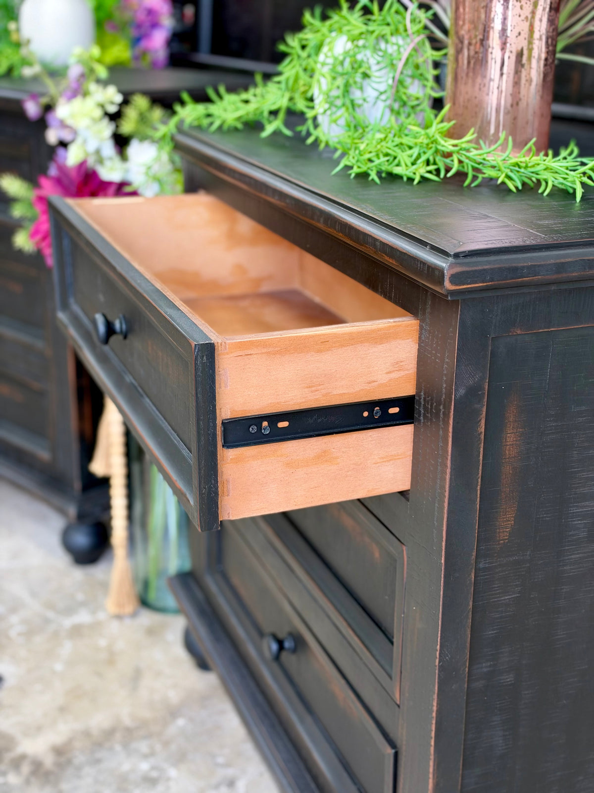 Adele Nightstand-Handrubbed Black