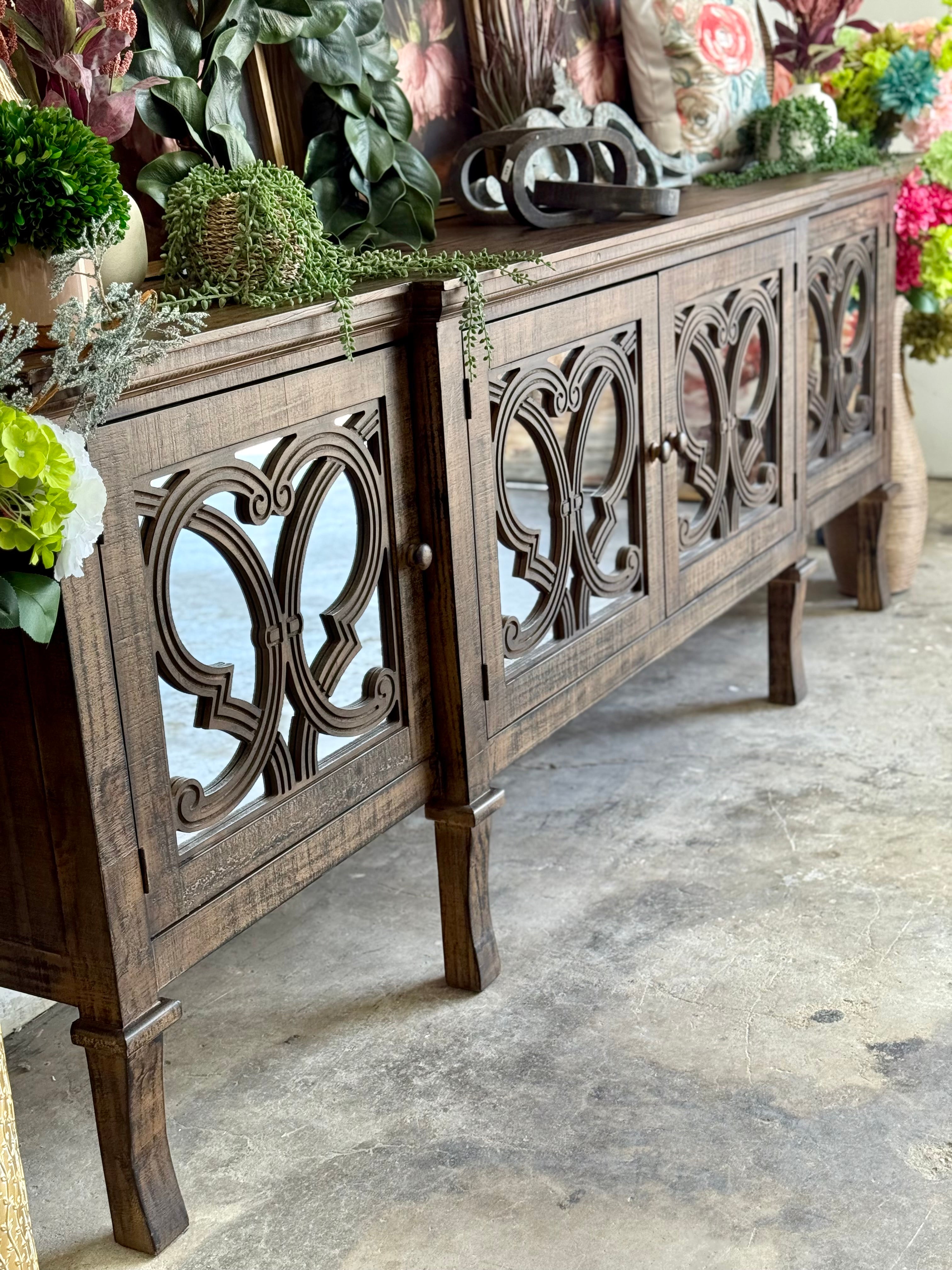 Harper 108" Mirrored Console-Honeywood