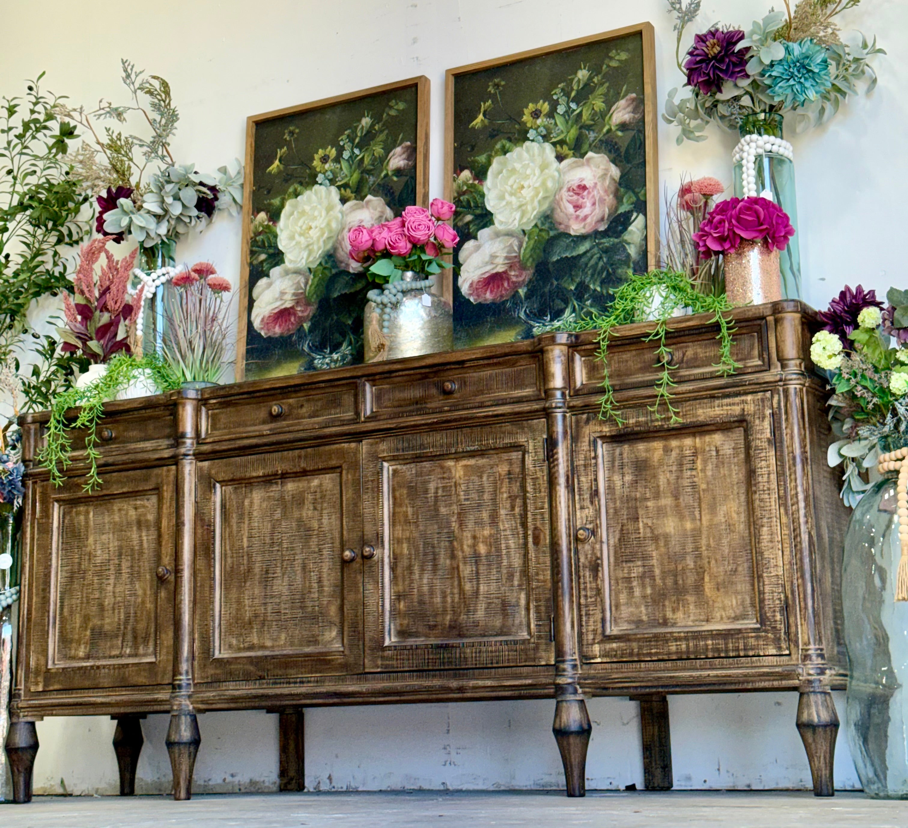 Celine 4 Door Console-Pecan