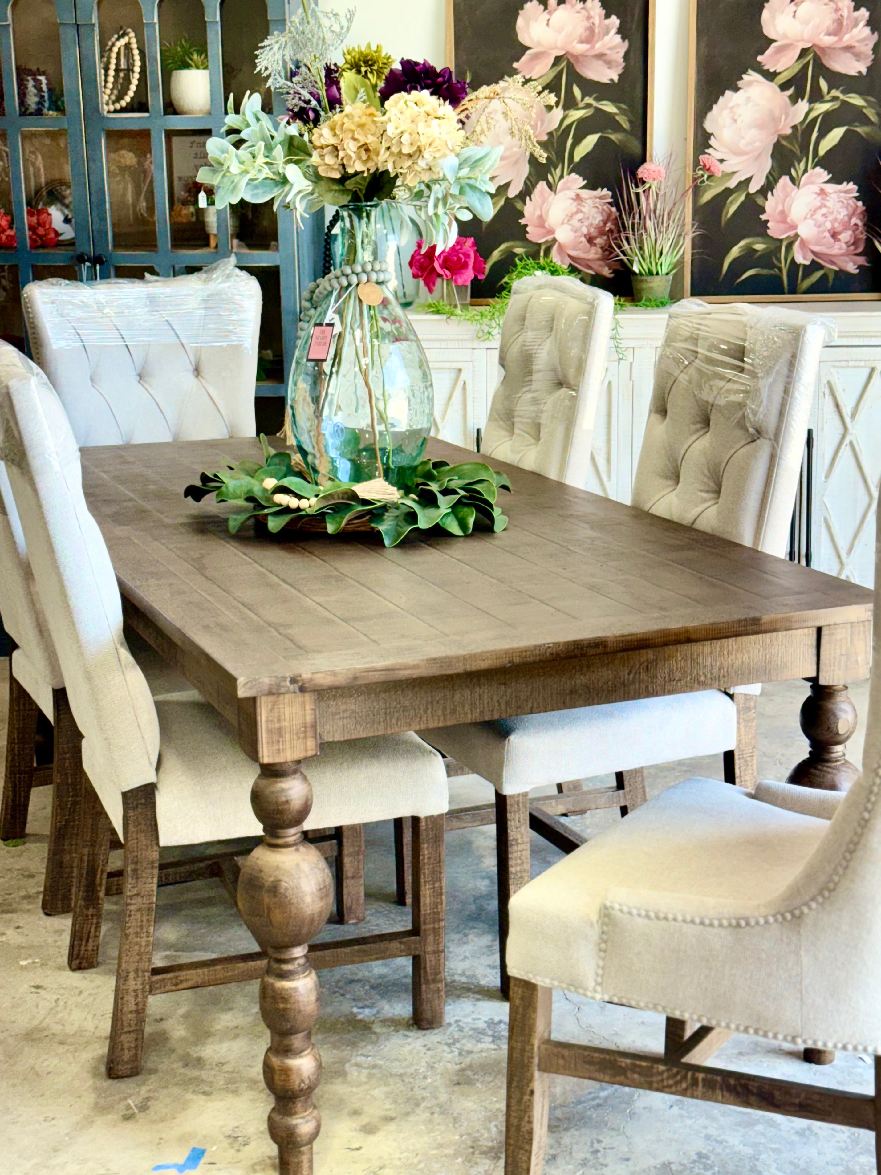 Sophie 7 Foot Honeywood™ Dining Table Set With Chairs