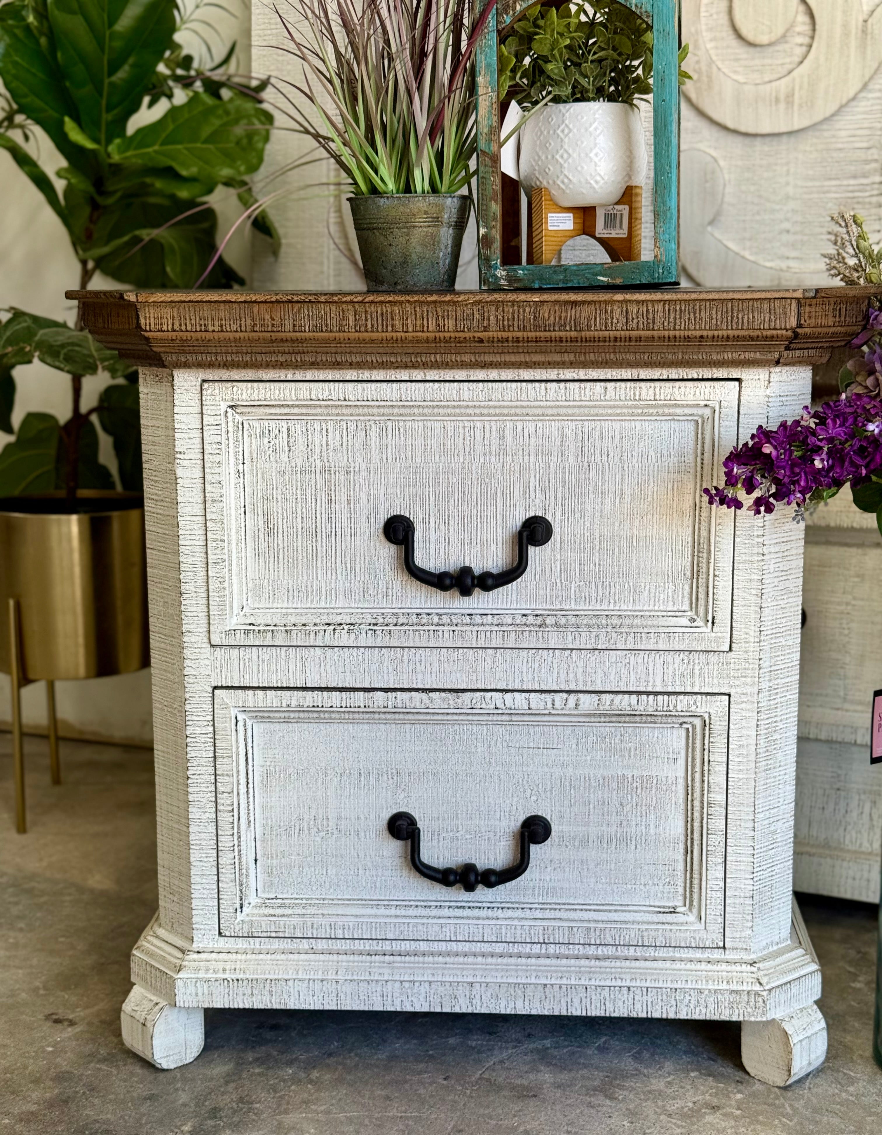 Harper Nightstand- White Wheat/Honeywood™