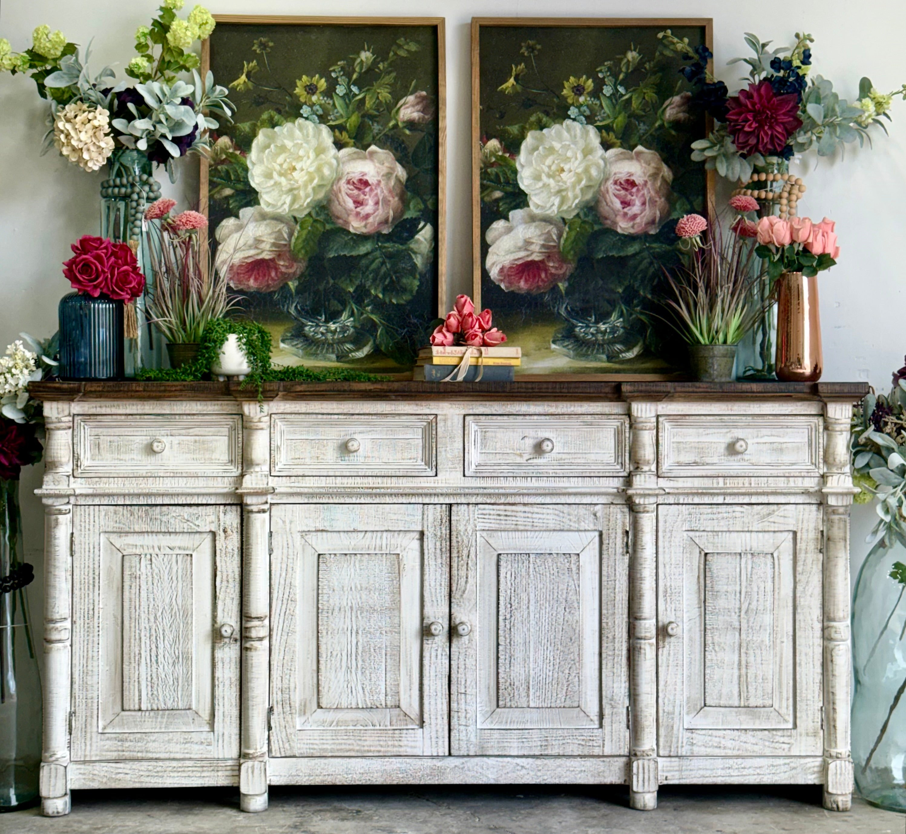 Novah 4-Door Console-Toasted Wheat/Honeywood