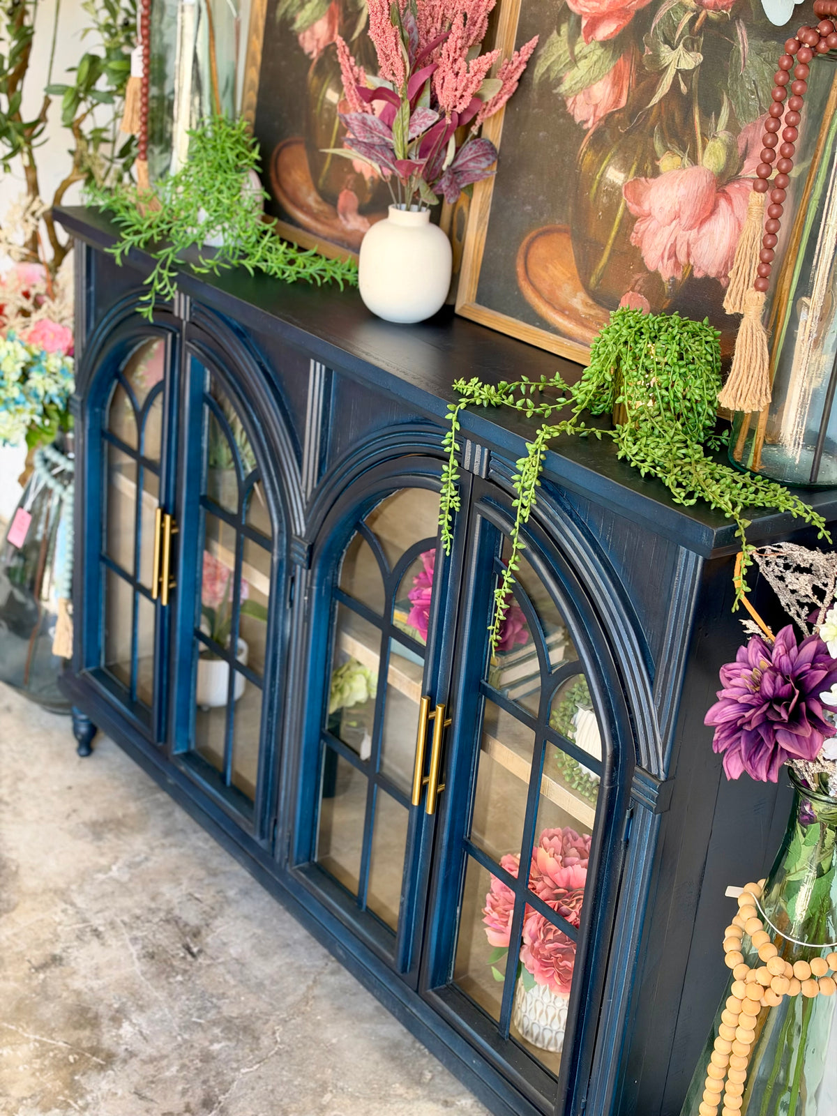 Colette Console-Deep Blue/Cappuccino