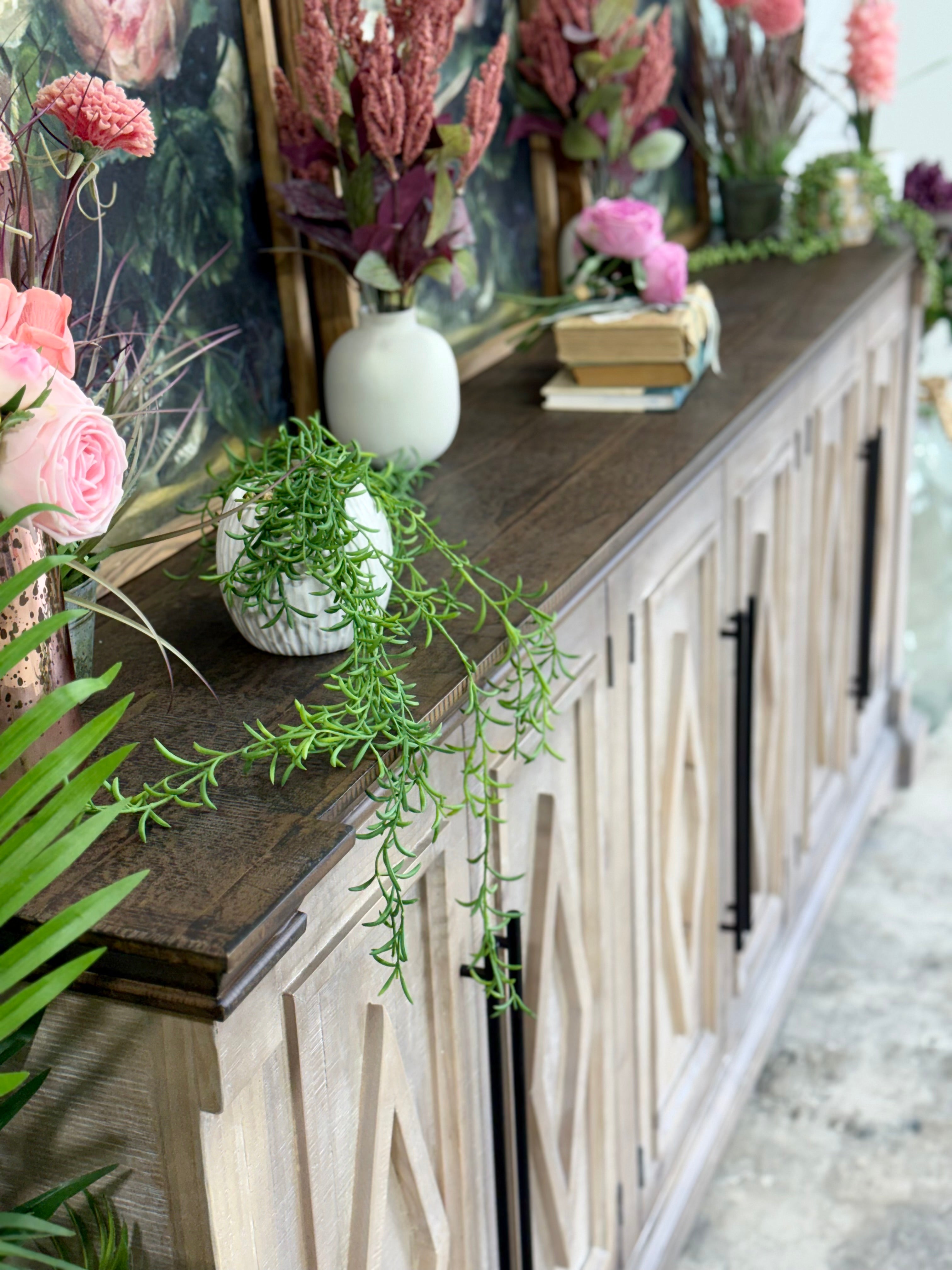 Chloe 6 Door Console-Soft Drift/Honeywood