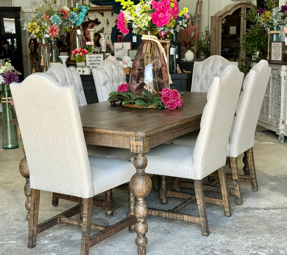Sophie 7 Foot Dining Table With 6 Chairs-Honeywood™