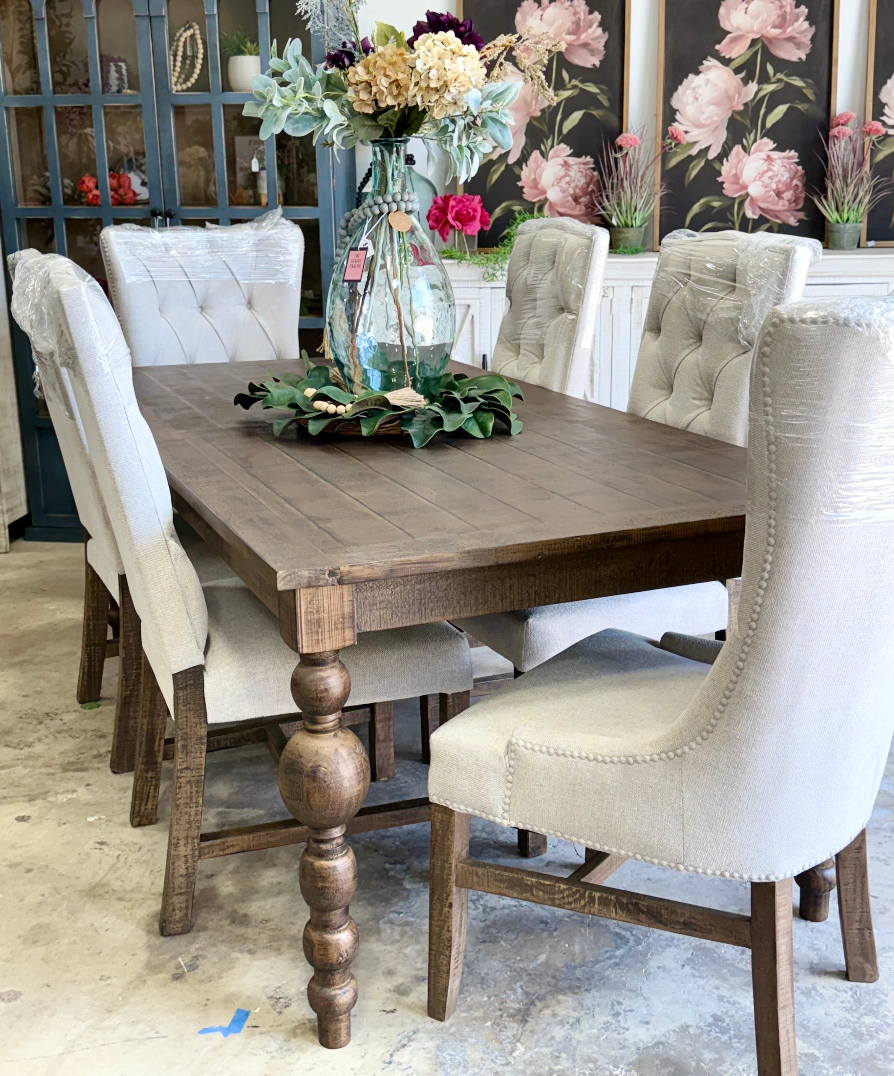 Sophie 7 Foot Honeywood™ Dining Table Set With Chairs
