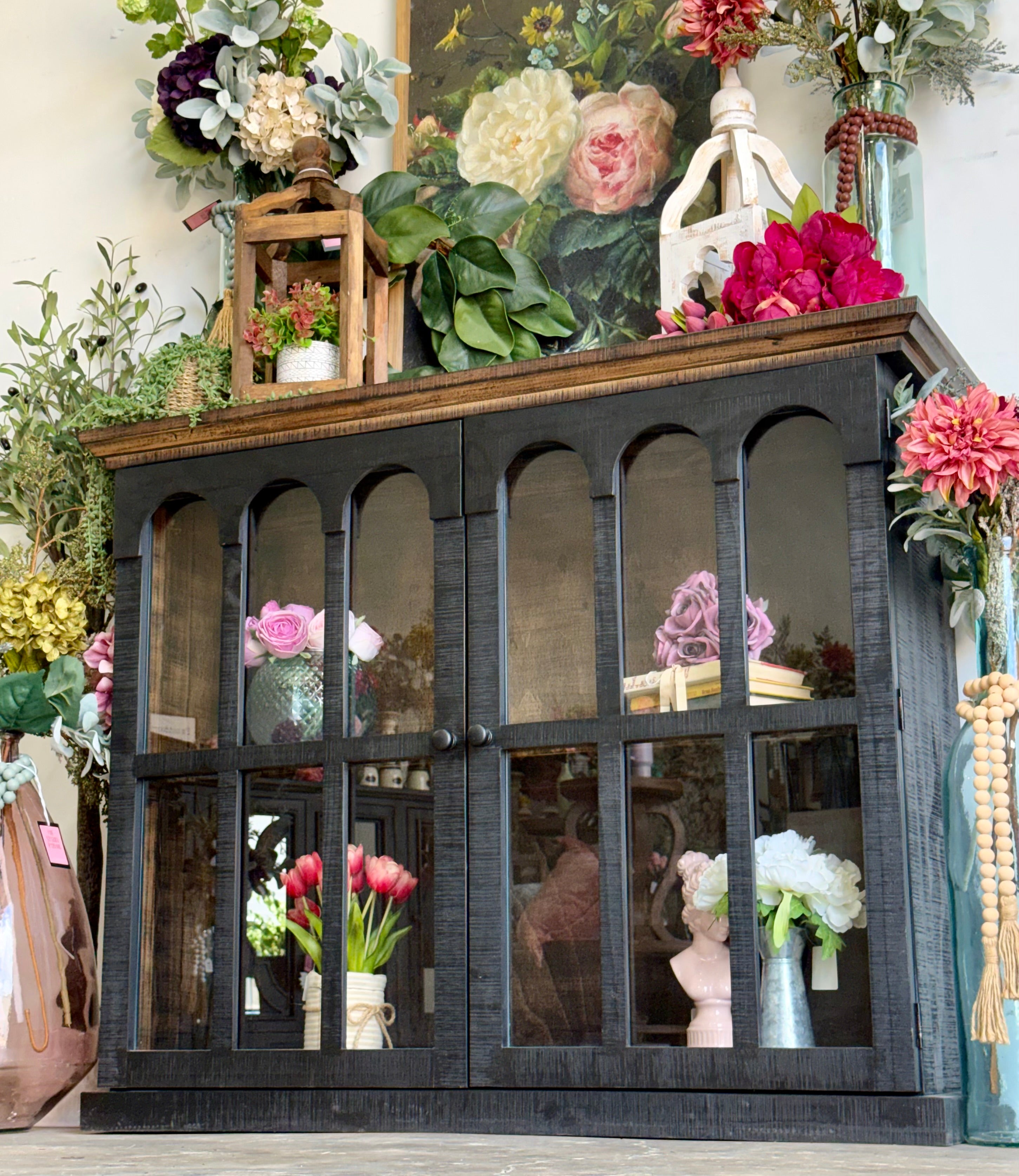 Gia 2 Door Console-Black/Honeywood