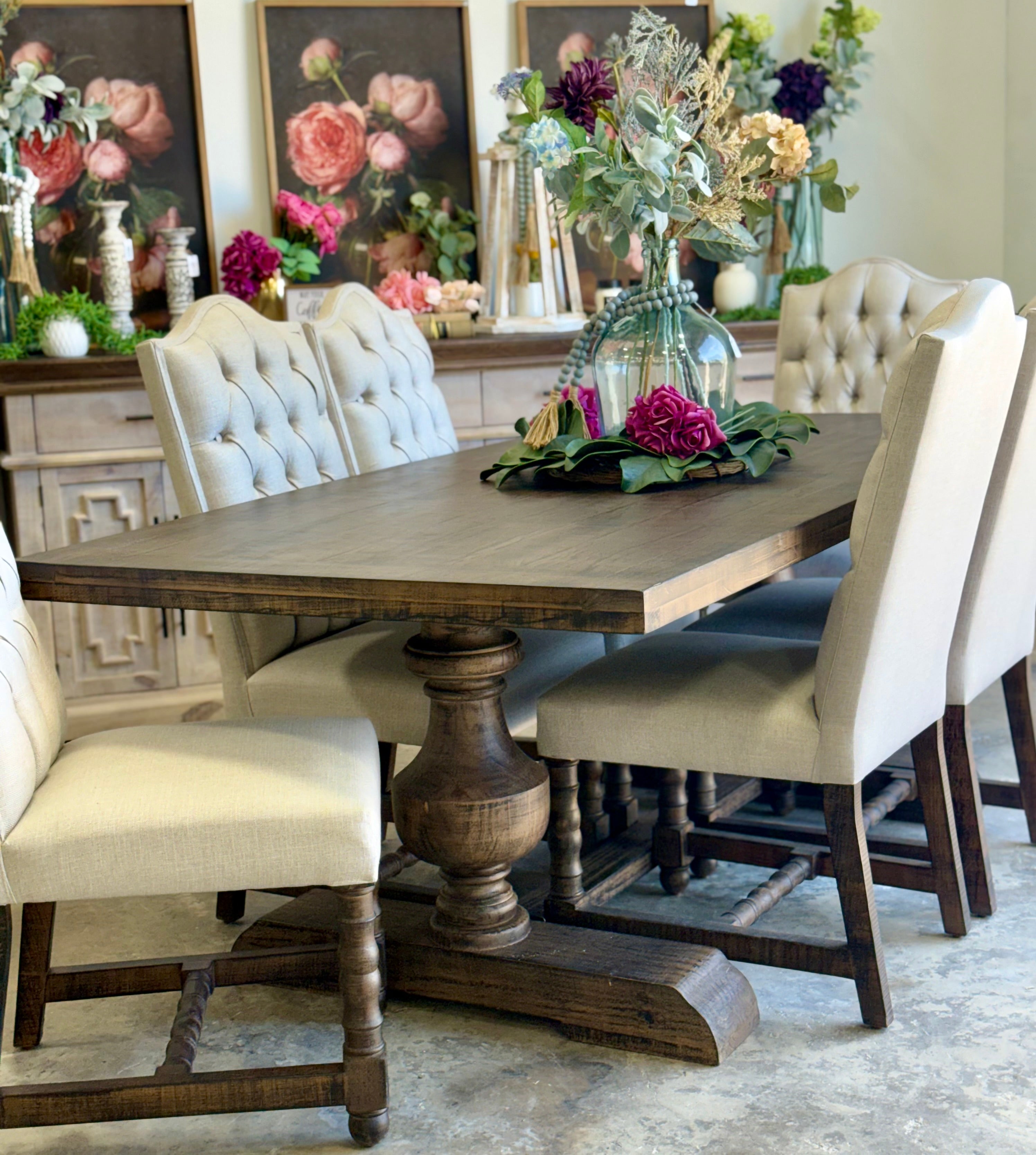 Hannah 7 Foot Dining Table Set With Chairs-Honeywood™