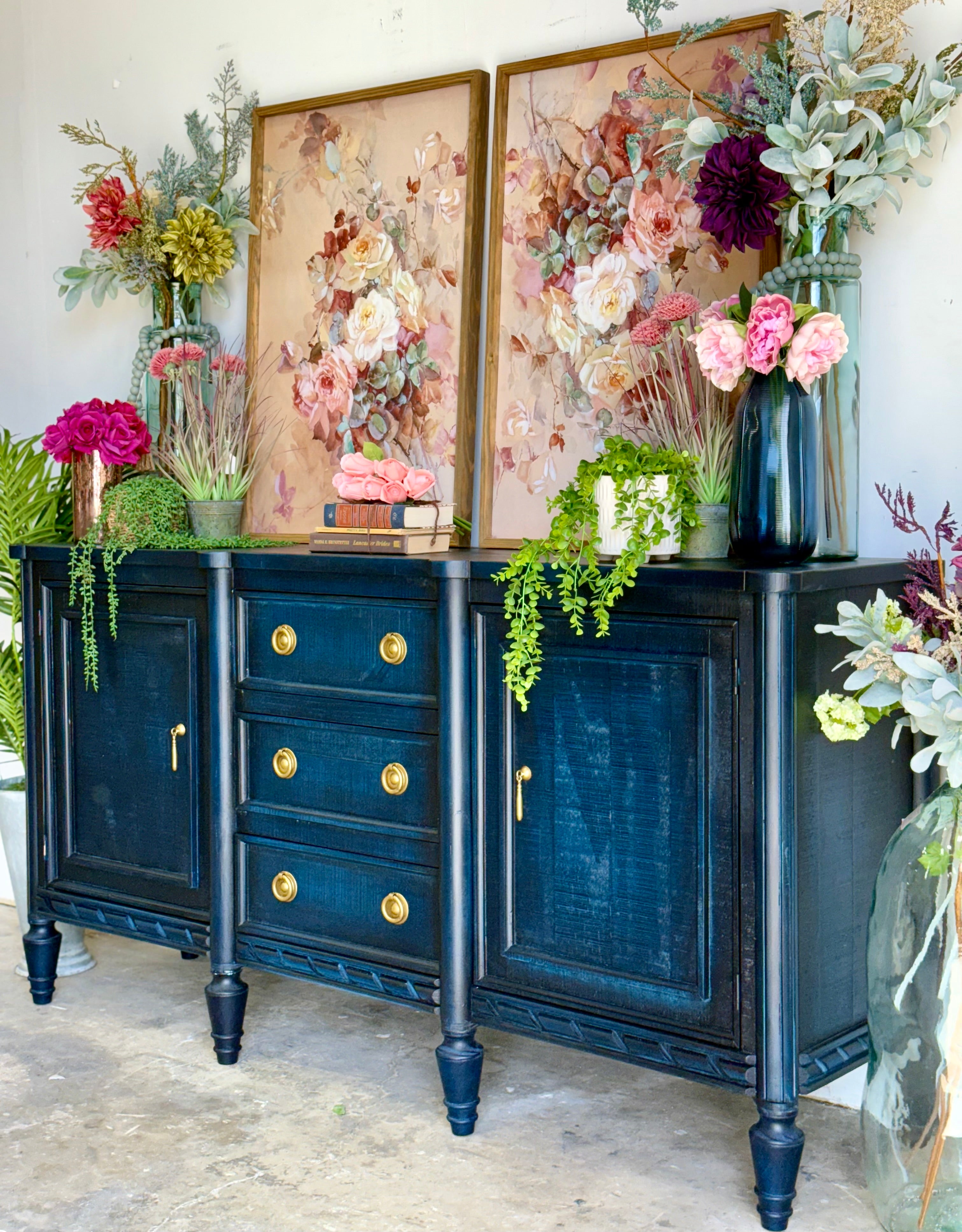 Juliette Console-Deep Blue/Gold