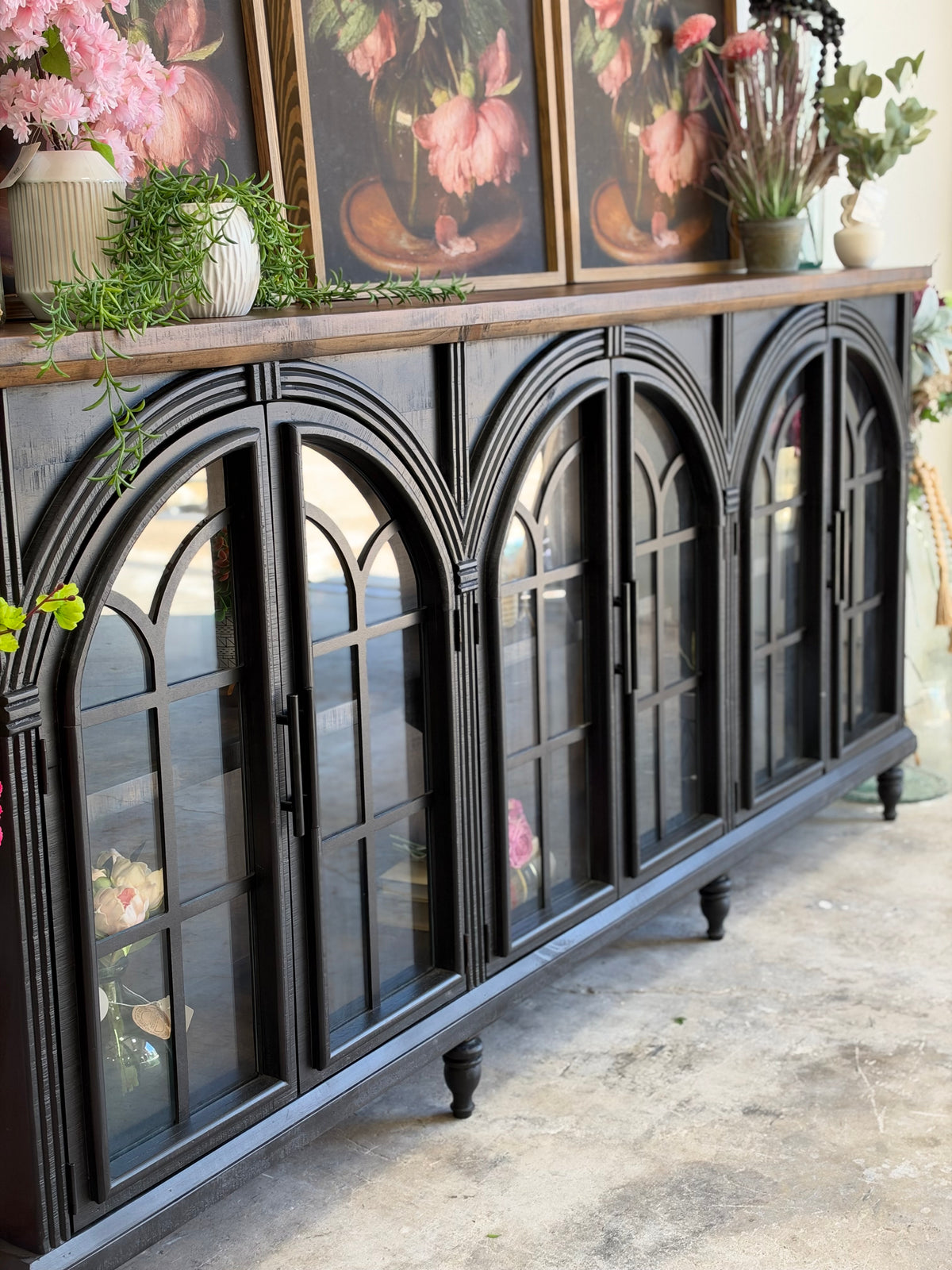 Colette 6 Door Console-Black/Sparrow