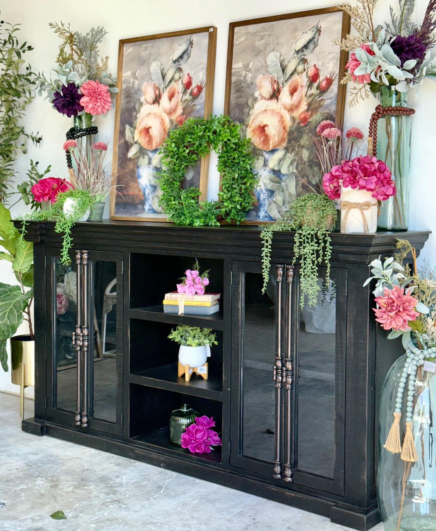 BLAKELY 4 Door Console-Handrubbed Black