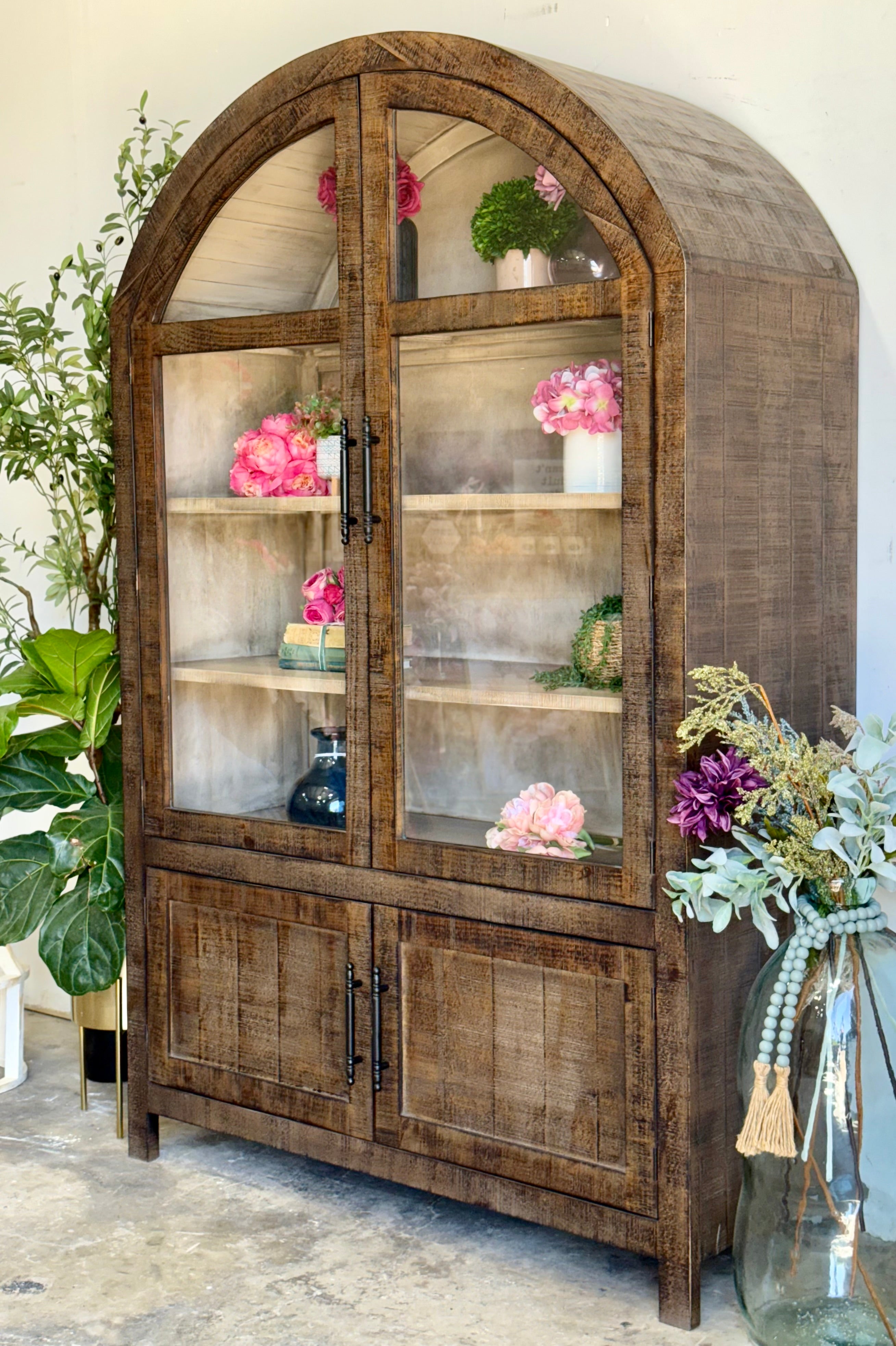 Rose Domed Vitrine-Honeywood™/Dove