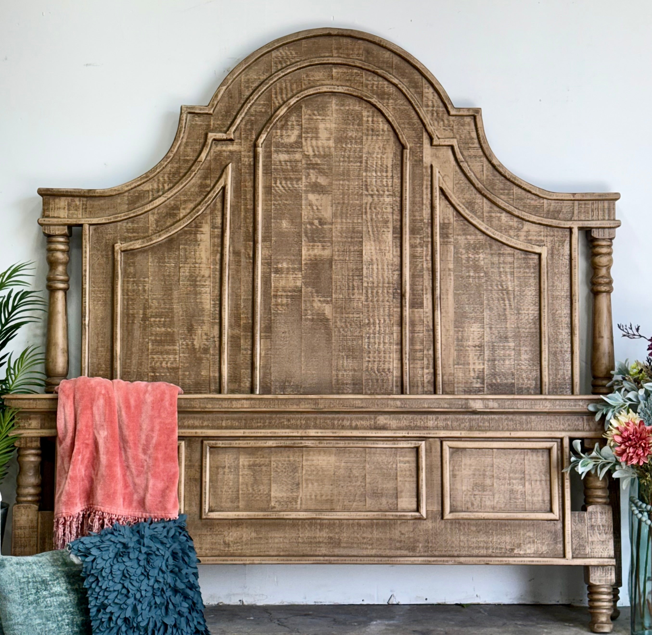 Madison King Bed-Sandstone