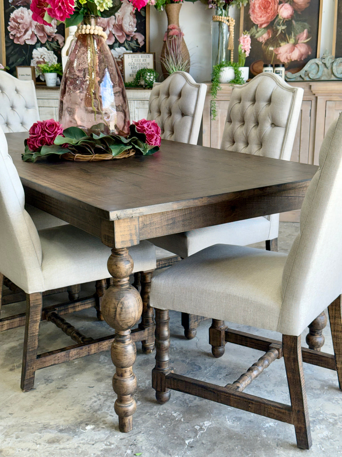 Sophie 7 Foot Dining Table With 6 Chairs-Honeywood™