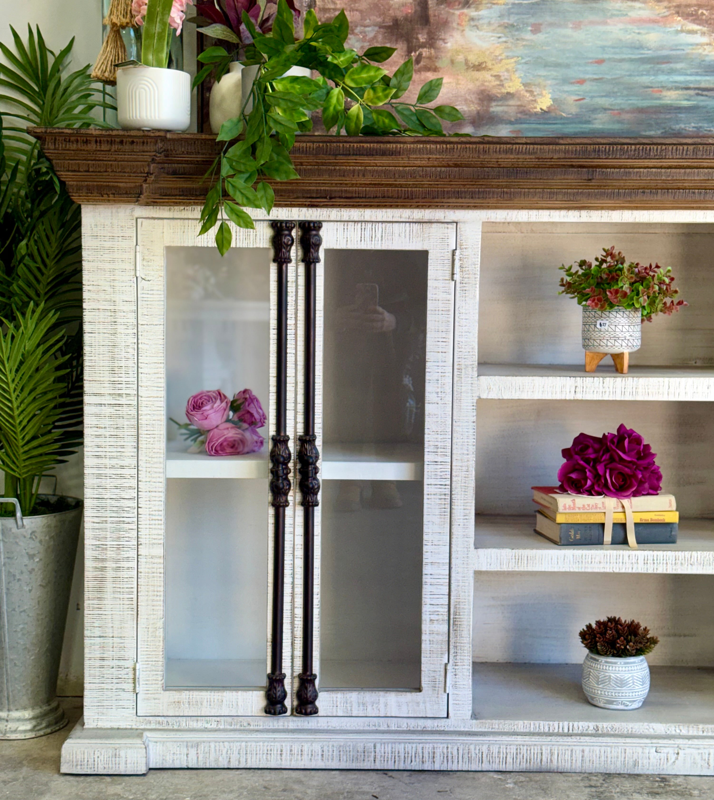 Blakely 4 Door Console-Gray Wheat/Honeywood™