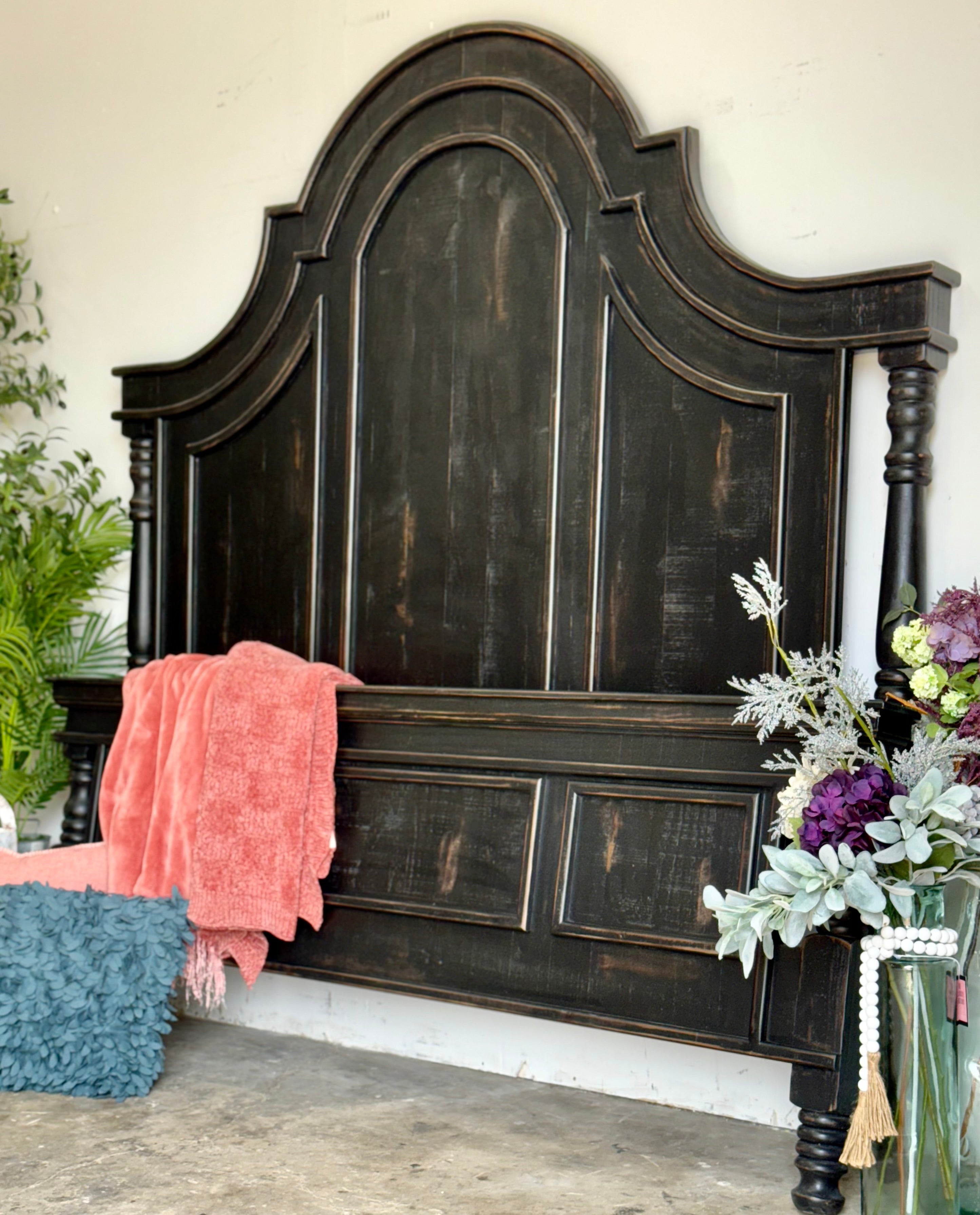 Madison King Bed-Handrubbed Black