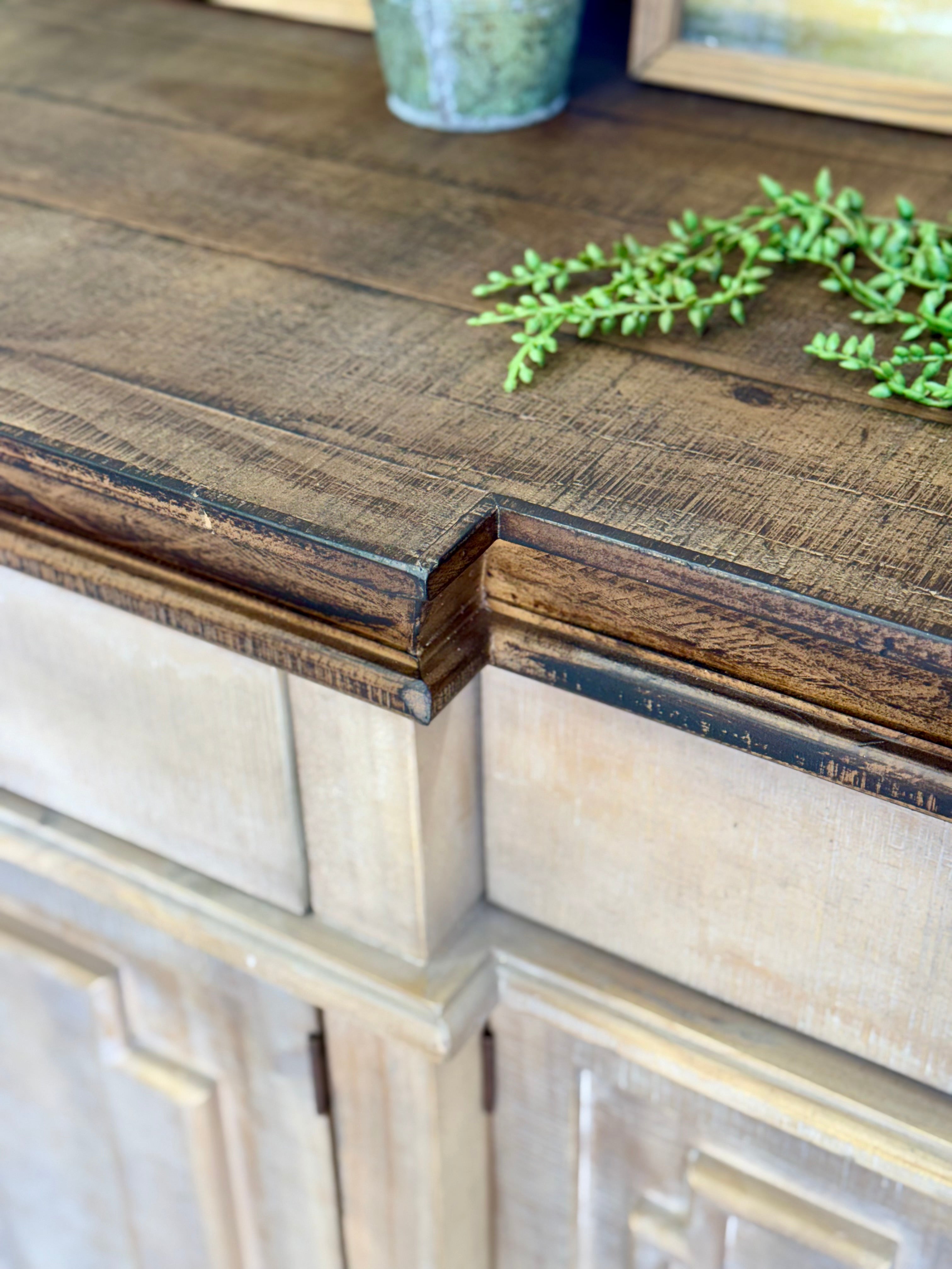 Reese 99" 6 Door Console-Soft Drift/Honeywood™