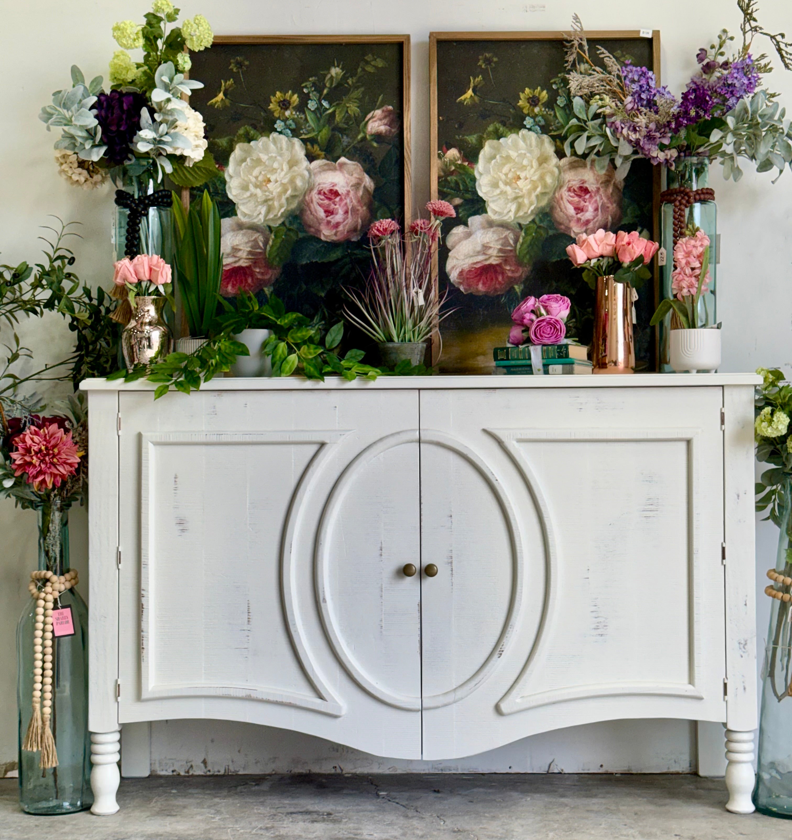 Natty Console- Frosted Linen