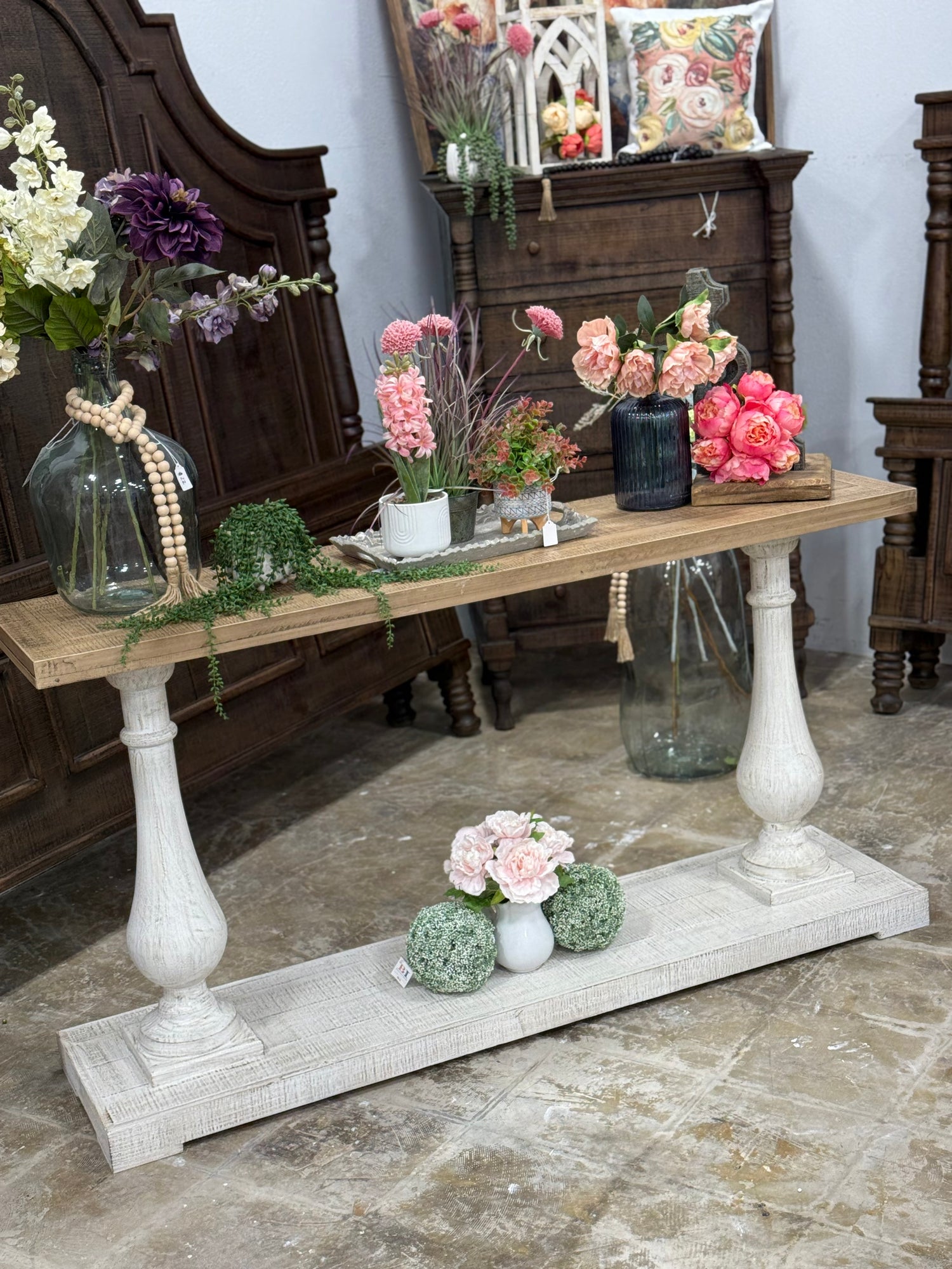 Amber Entryway/Sofa table-White Wheat/Sandstone