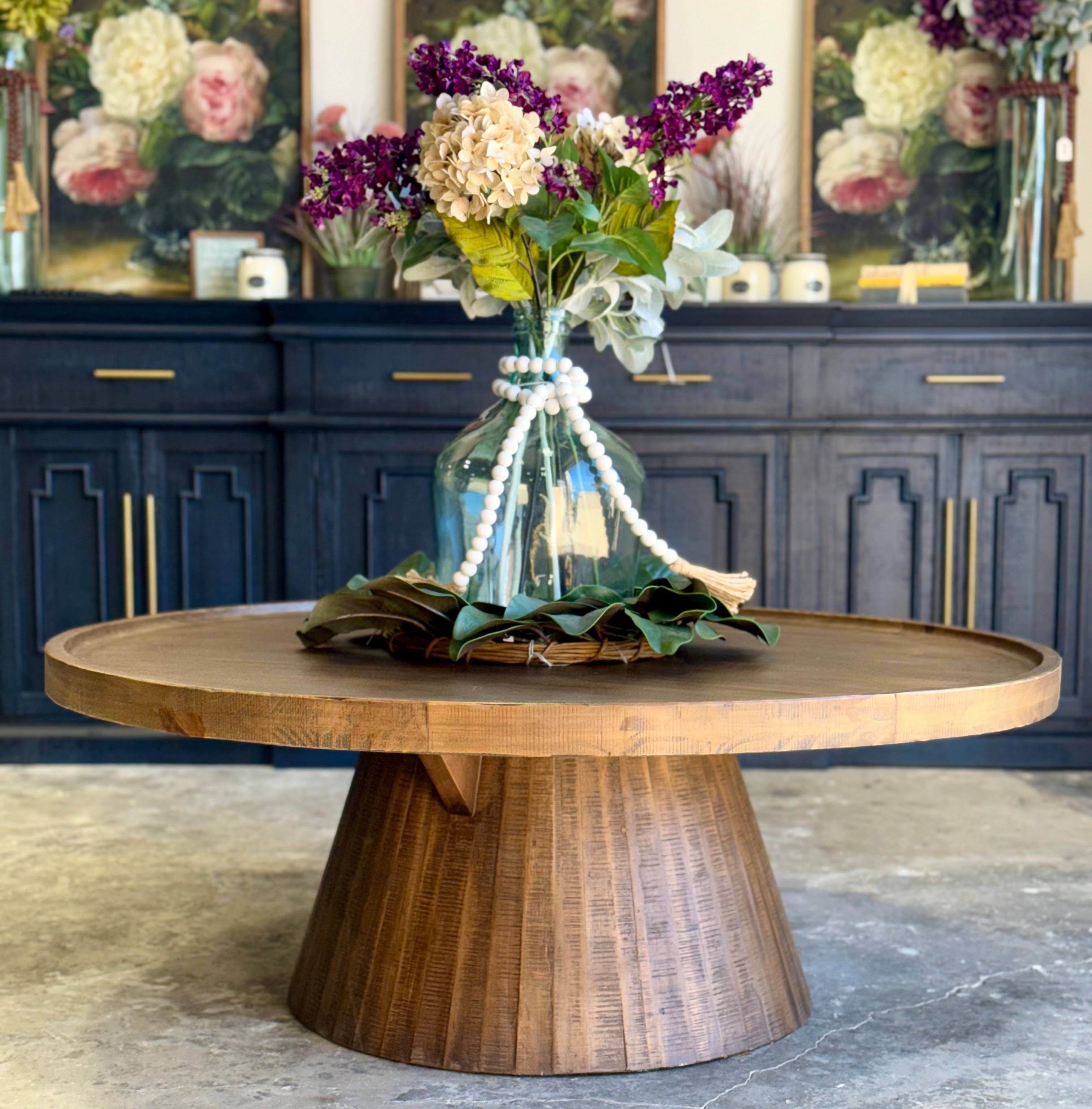 Kennedy 48" Round Coffee Table-Timber
