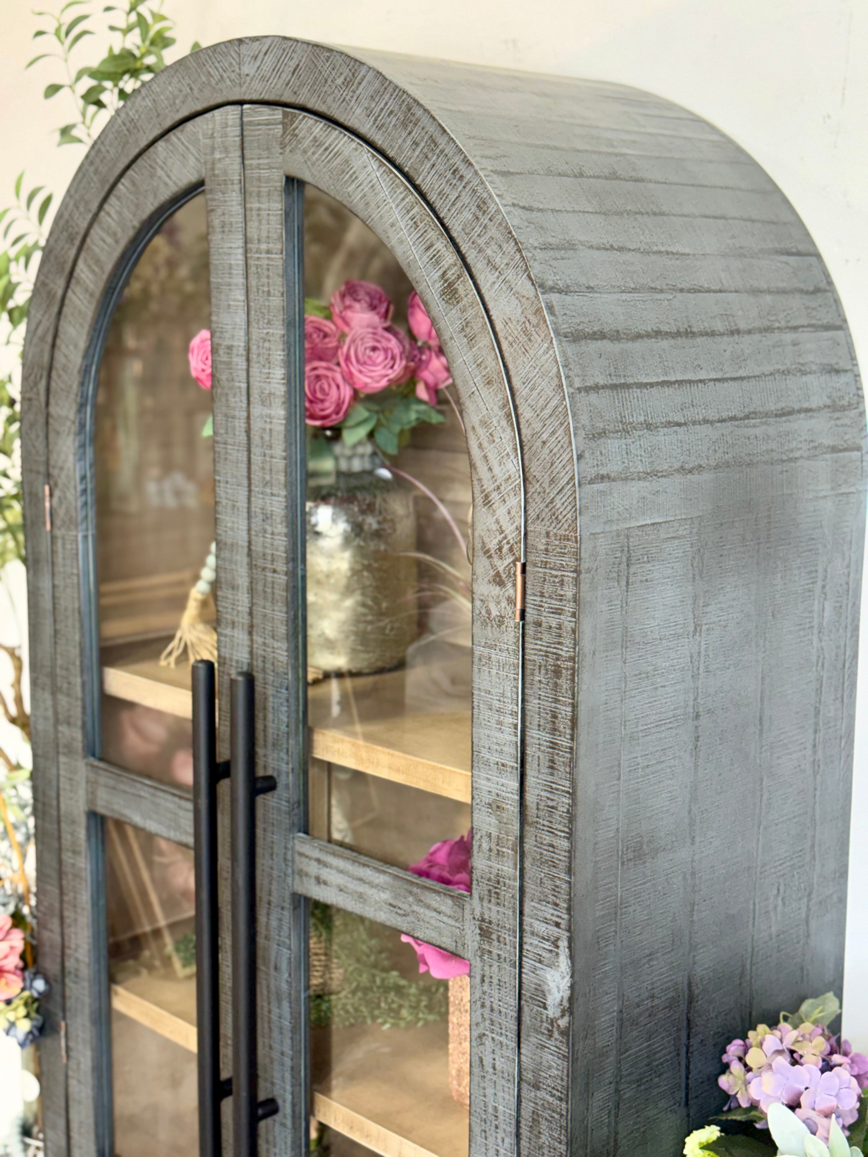 Libby Domed Vitrine- Blue Dusk/Cappuccino