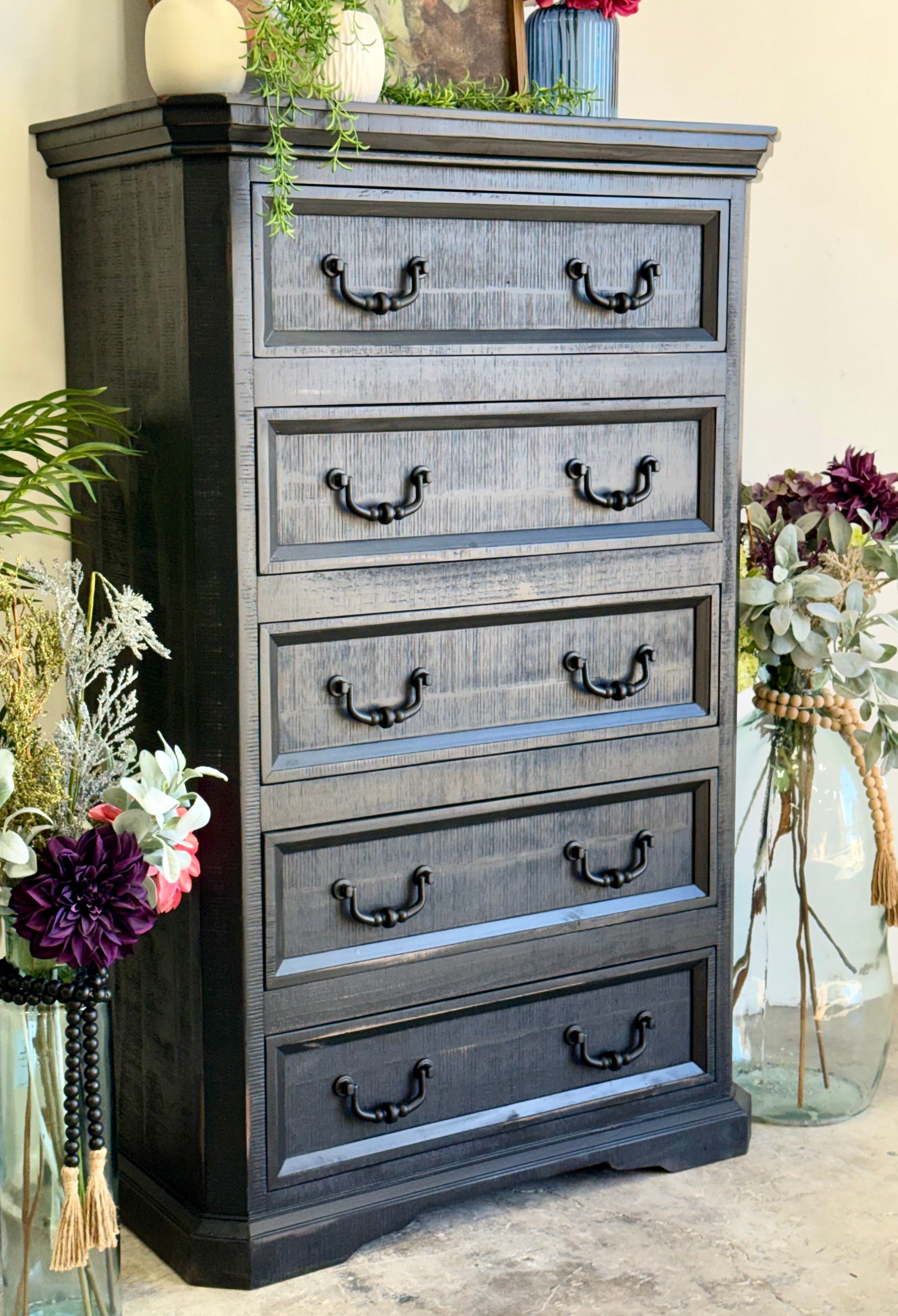 Willow Chest of Drawers-Handrubbed Black