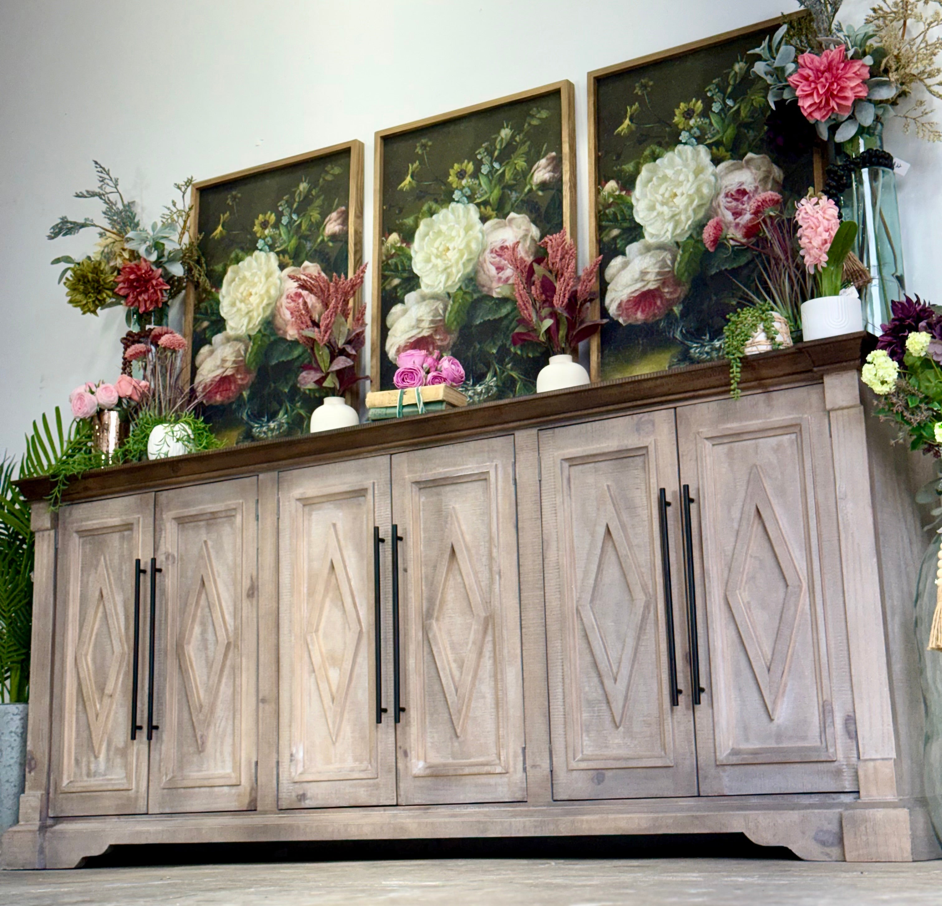 Chloe 6 Door Console-Soft Drift/Honeywood