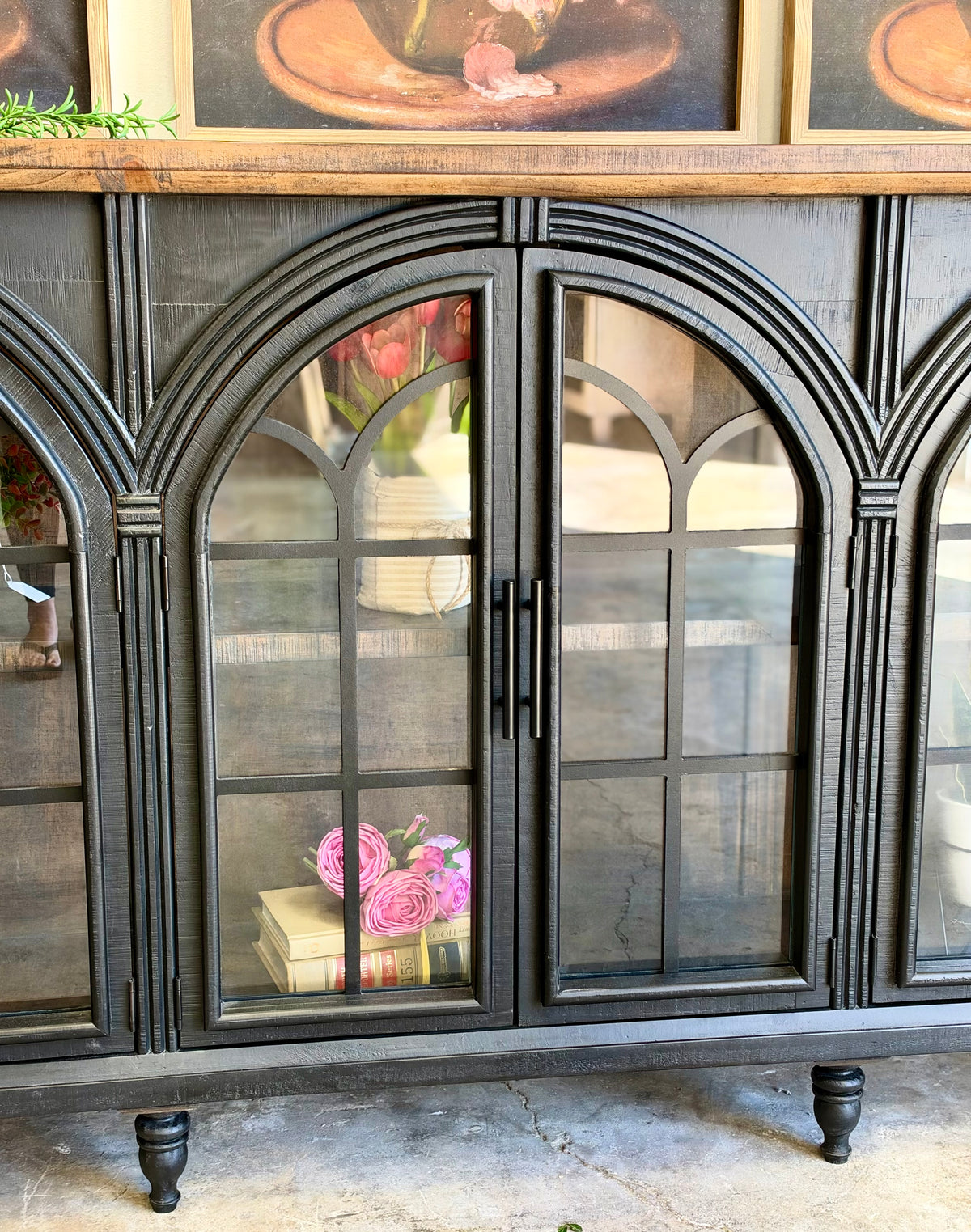 Colette 6 Door Console-Black/Sparrow