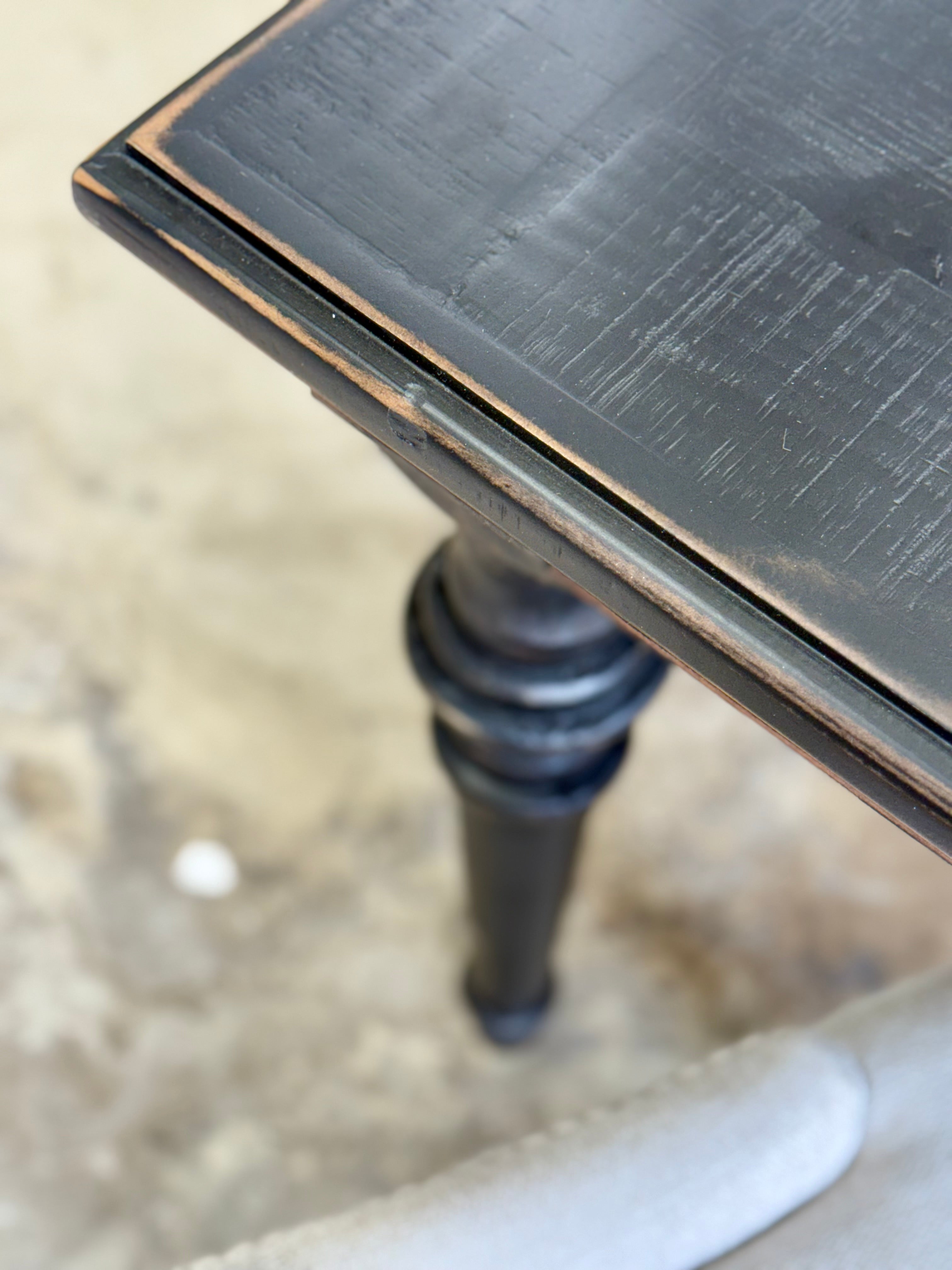 Adeline™ 7 Foot Dining Table Set With 6 Chairs-Handrubbed Black