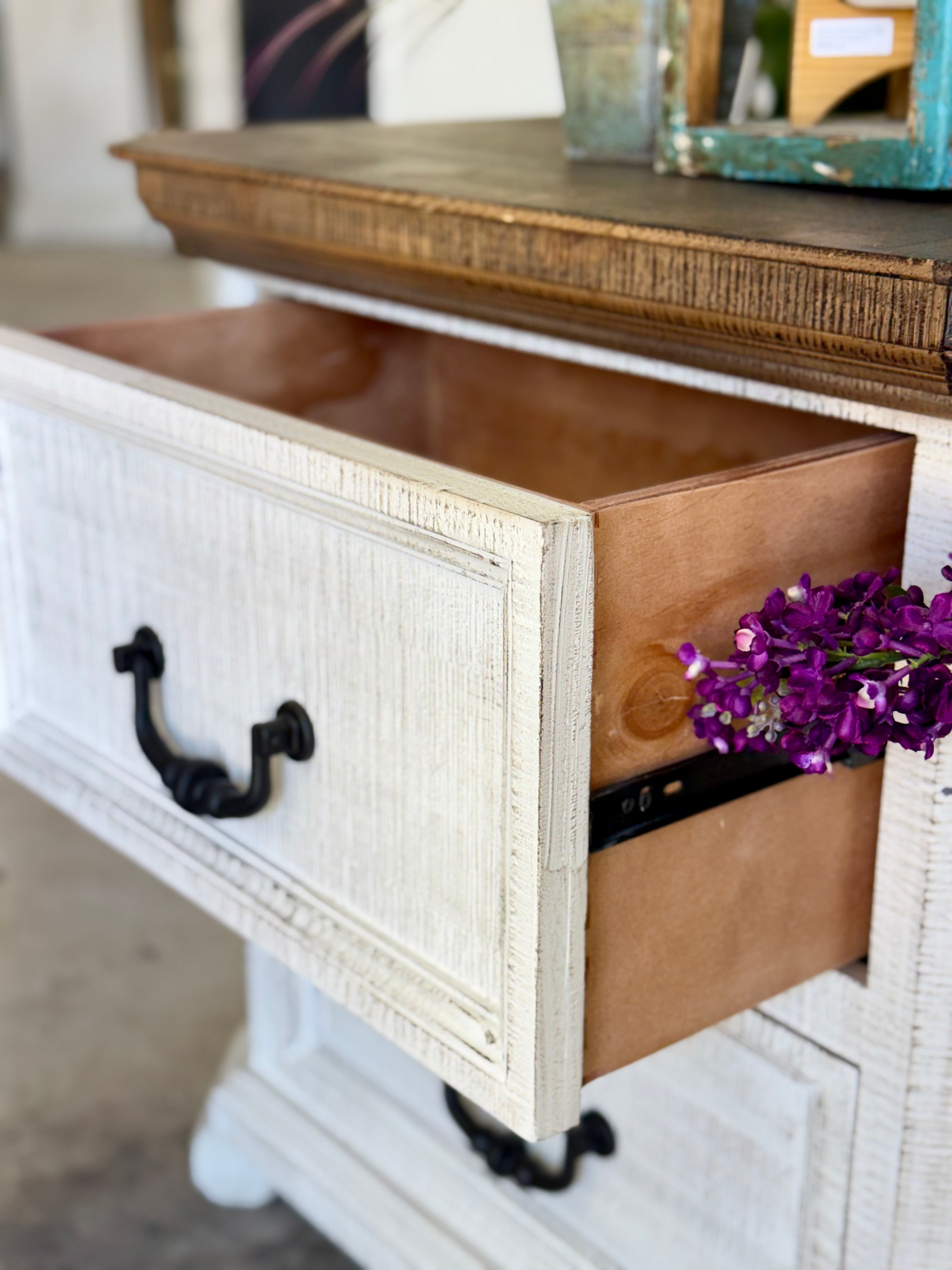Harper Nightstand- White Wheat/Honeywood™