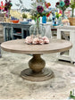 63" Bonanza Pedestal Round Dining Table - Sand