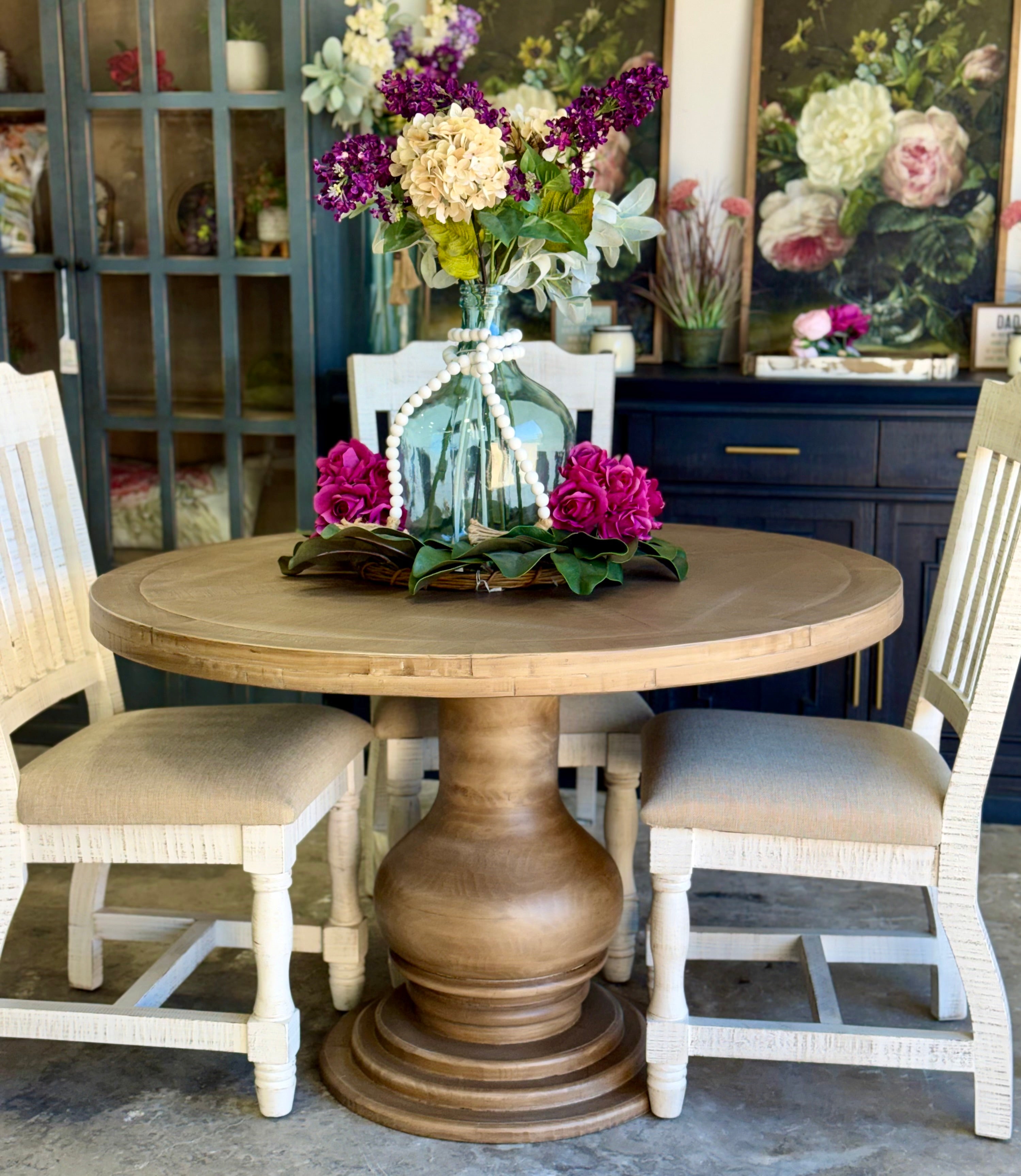 Clara 47" Round Dining Table-Cappuccino