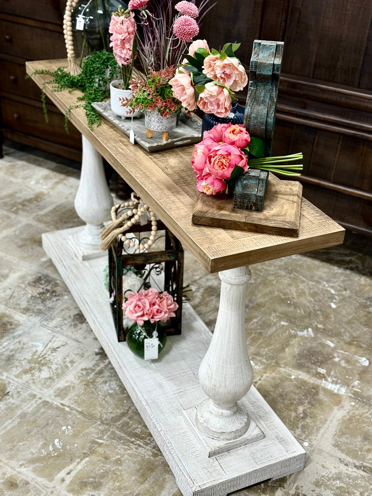 Amber Entryway/Sofa table-White Wheat/Sandstone