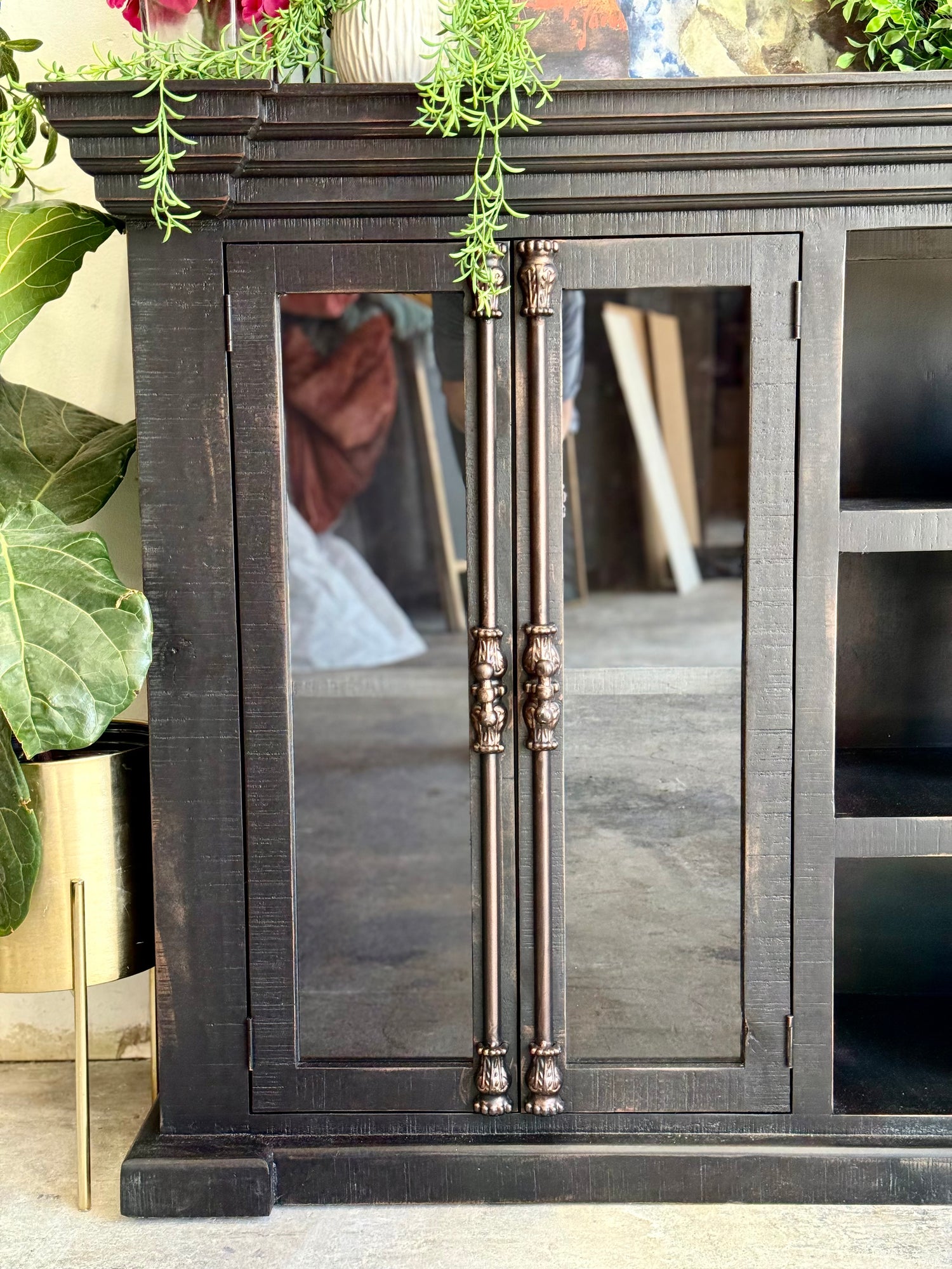 BLAKELY 4 Door Console-Handrubbed Black