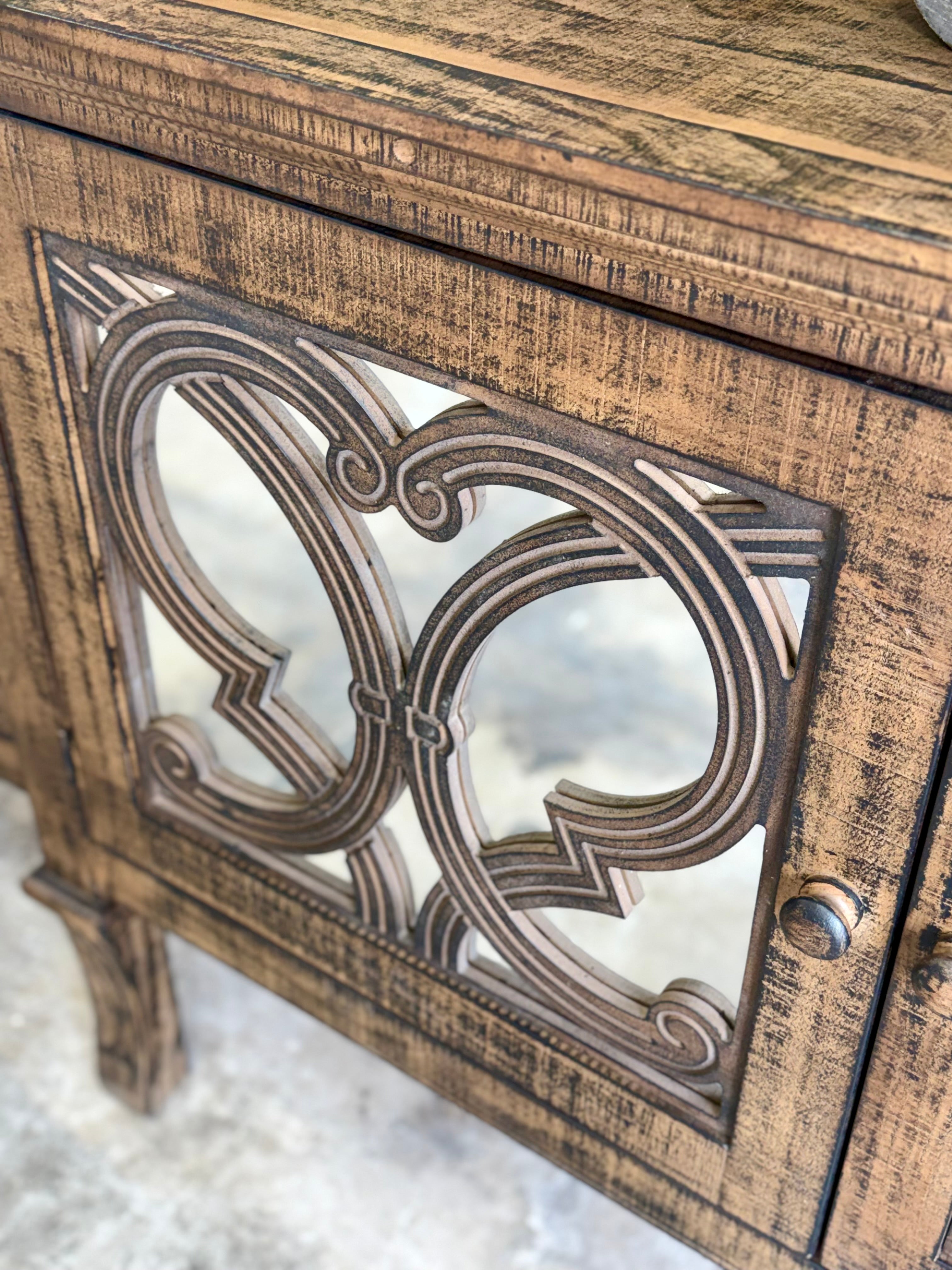 Harper 108" Mirrored Console-Honeywood