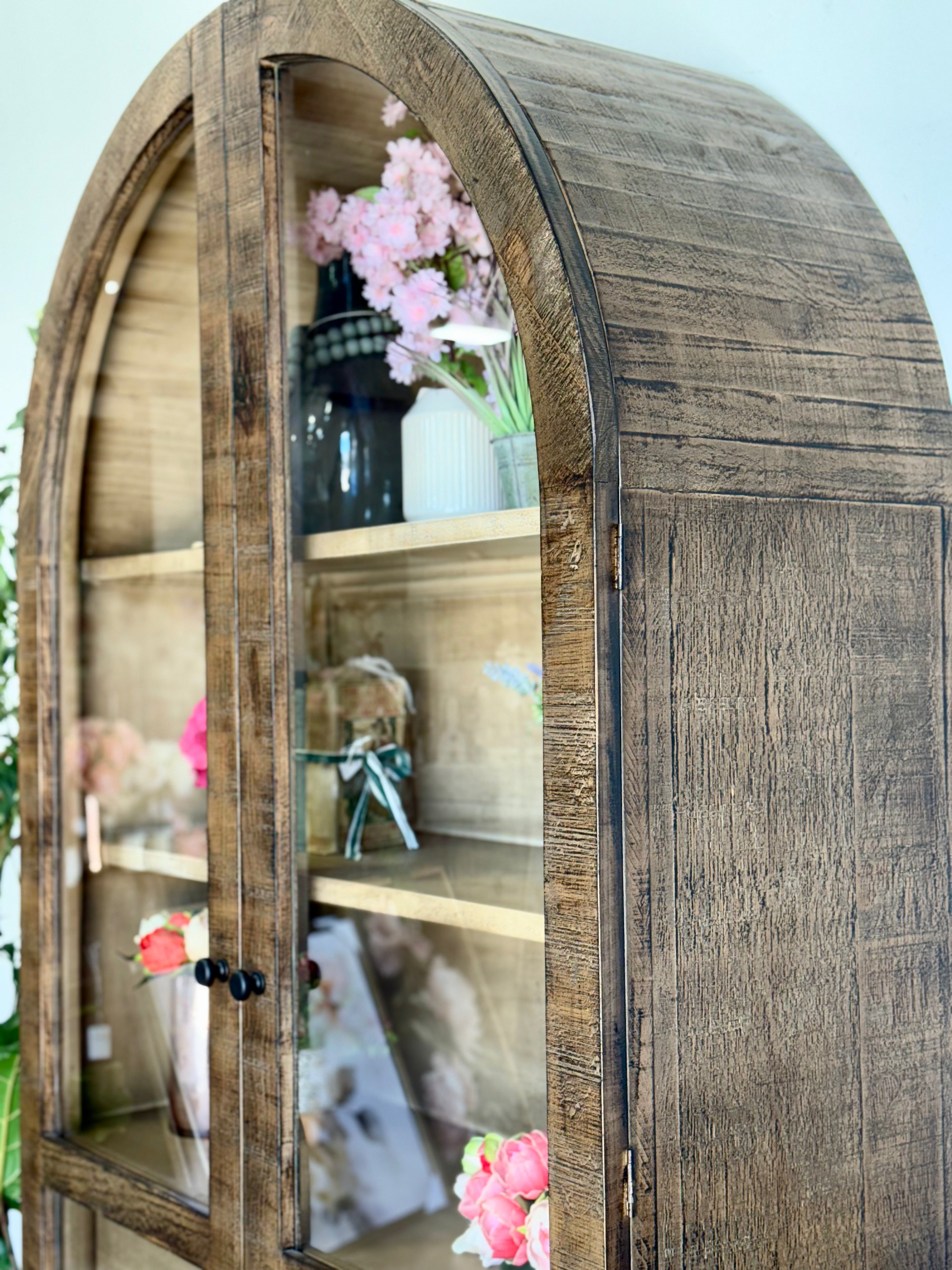 Melody Domed Vitrine-Honeywood™/Cappuccino