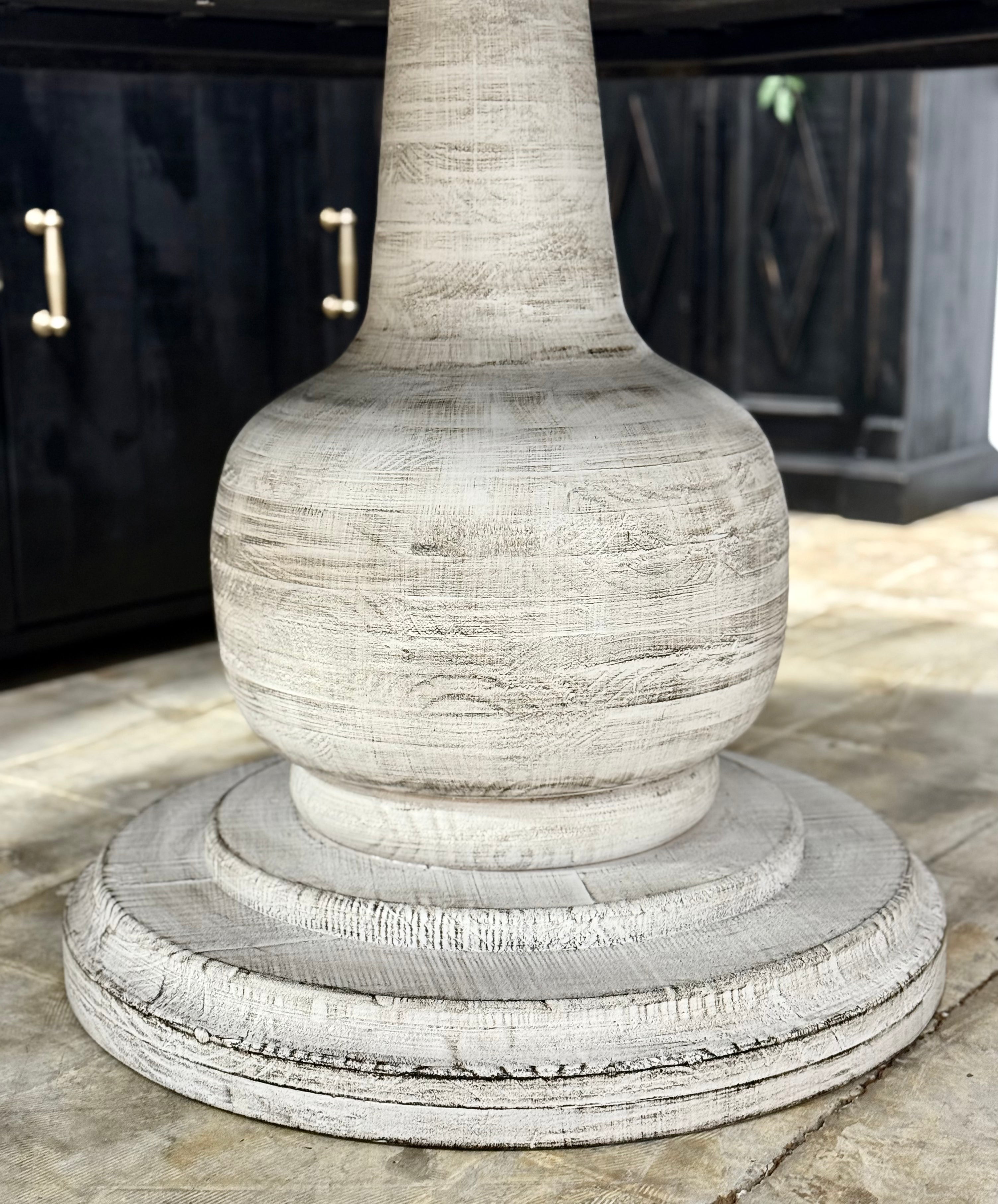 Lilly 60" Round Pedestal Dining Table-Toasted Wheat