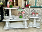 Claire Coffee Table- Distressed White