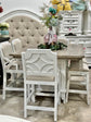 Westgate Pub Table Set, 4 Counter Chairs, 2 Stools-White/Granite Stained Top