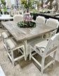 Westgate Pub Table Set, 4 Counter Chairs, 2 Stools-White/Granite Stained Top