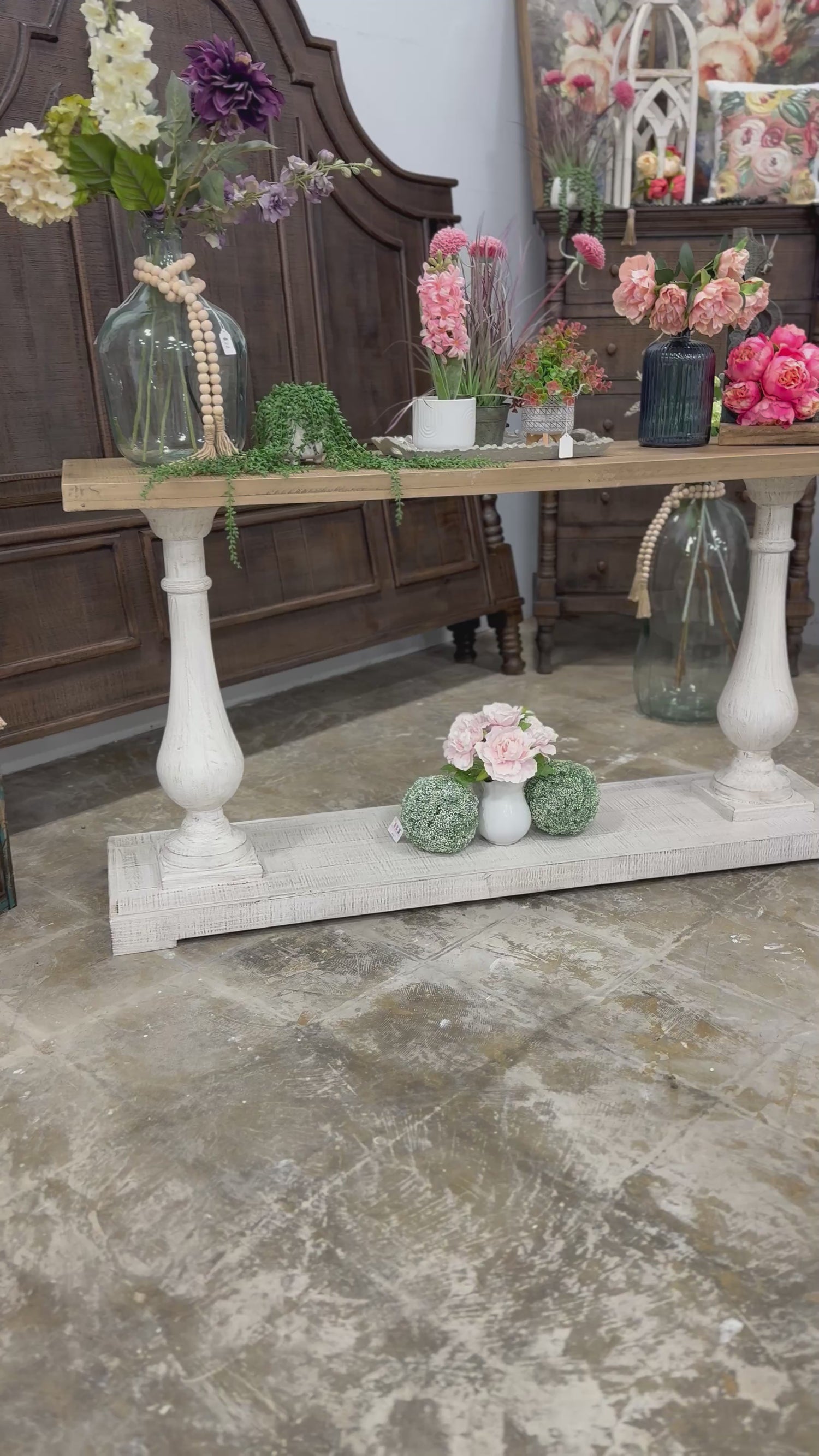 Amber Entryway/Sofa table-White Wheat/Sandstone