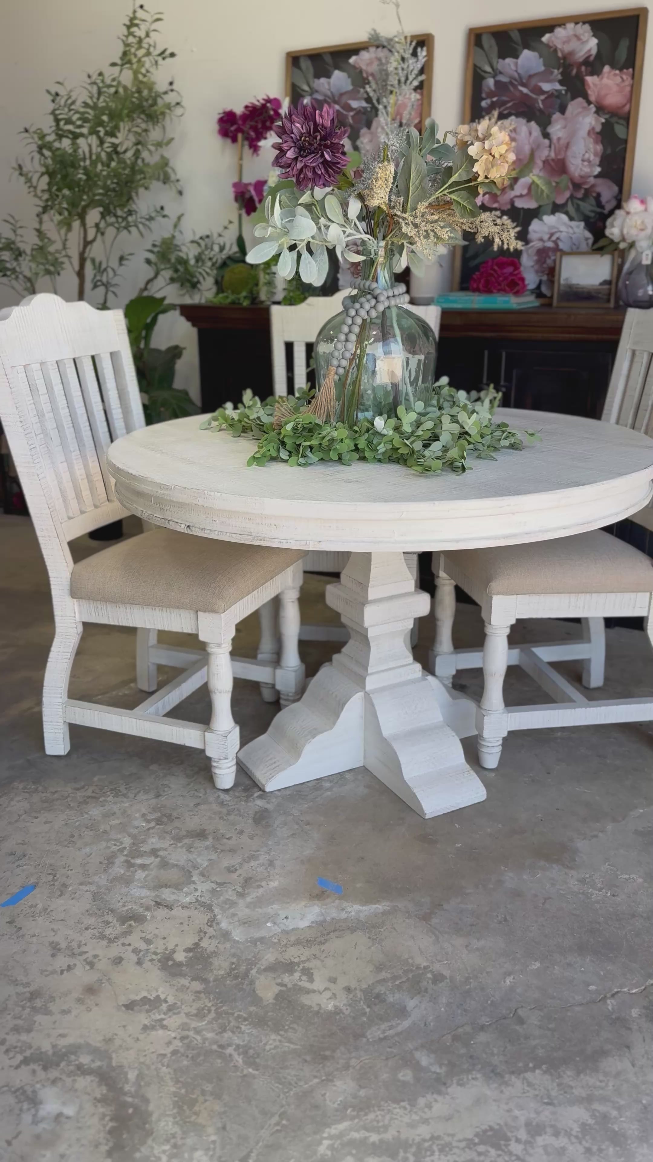 Callie 48" Round Table-White Wheat