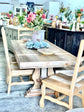 Trestle Table, 4 Wooden Chairs, Bench